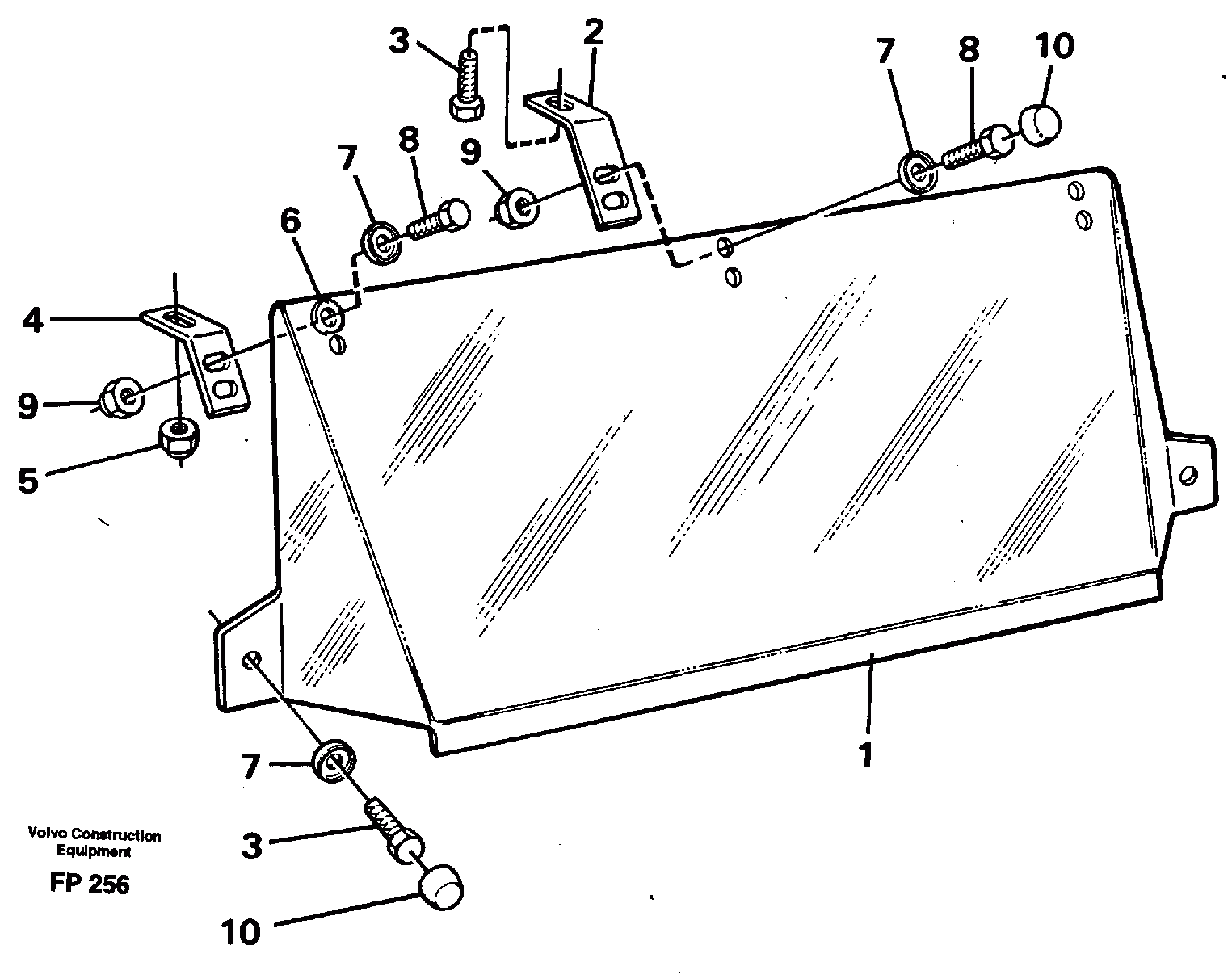 Схема запчастей Volvo EW150C - 9862 Sun visor, outer EW150C ?KERMAN ?KERMAN EW150C SER NO - 688