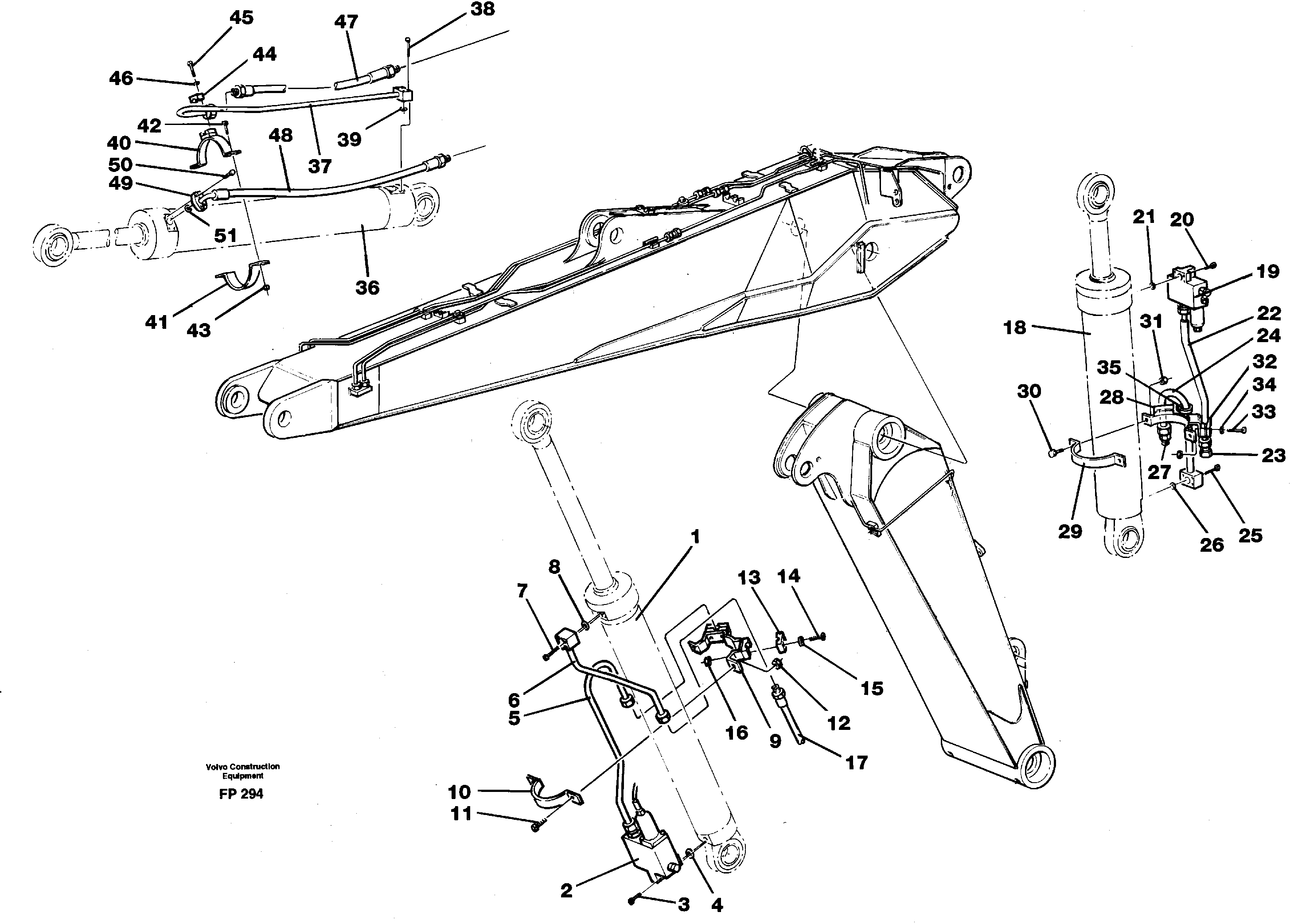 Схема запчастей Volvo EW150C - 9869 Cylinder hydraulics, adjustable boom EW150C ?KERMAN ?KERMAN EW150C SER NO - 688