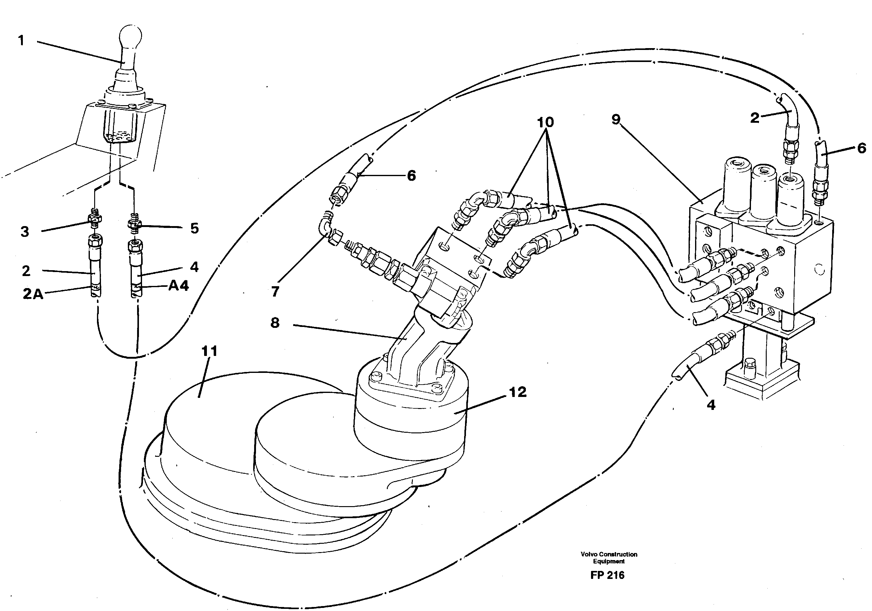 Схема запчастей Volvo EW150C - 10465 Servo hydraulics, Slewing EW150C ?KERMAN ?KERMAN EW150C SER NO - 688