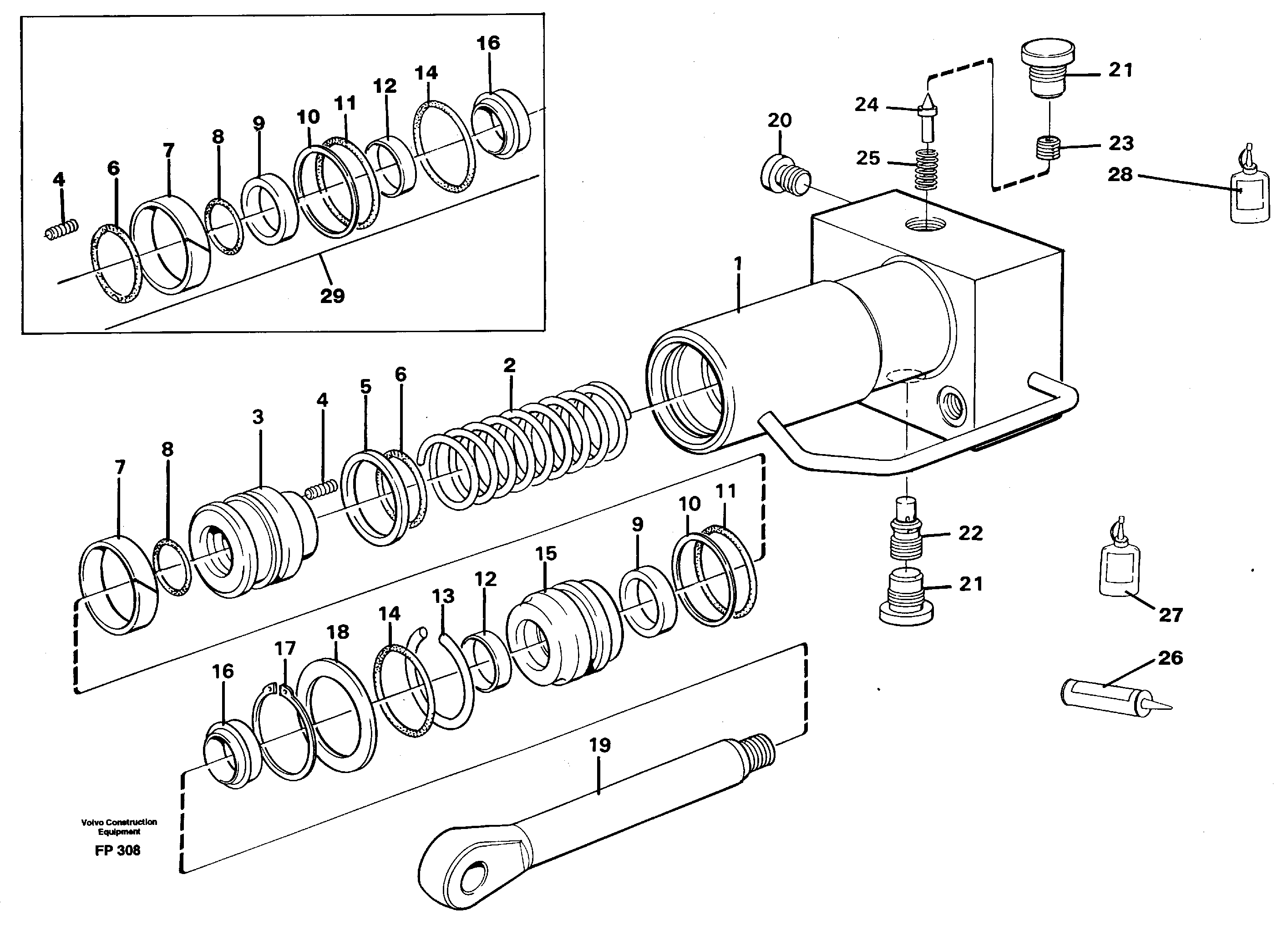 Схема запчастей Volvo EW150C - 10521 Hydraulic cylinder, quick attachment EW150C ?KERMAN ?KERMAN EW150C SER NO - 688