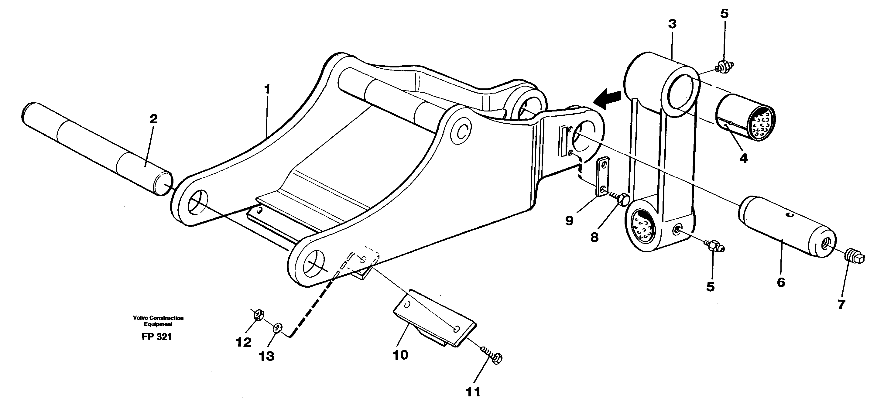 Схема запчастей Volvo EW150C - 61337 Clamshell rest EW150C ?KERMAN ?KERMAN EW150C SER NO - 688