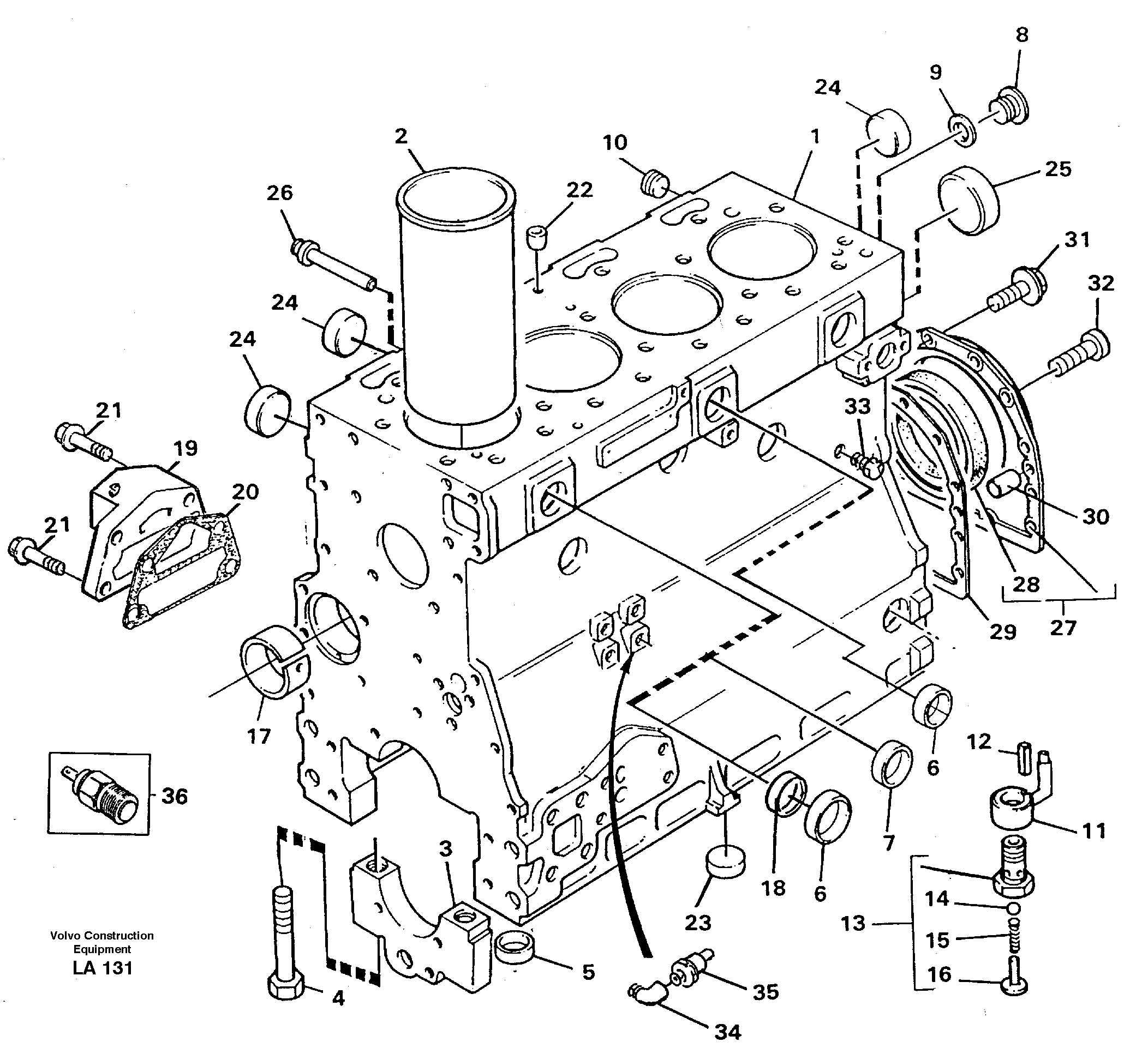 Схема запчастей Volvo EW150C - 45416 Блок цилиндров EW150C SER NO 689-