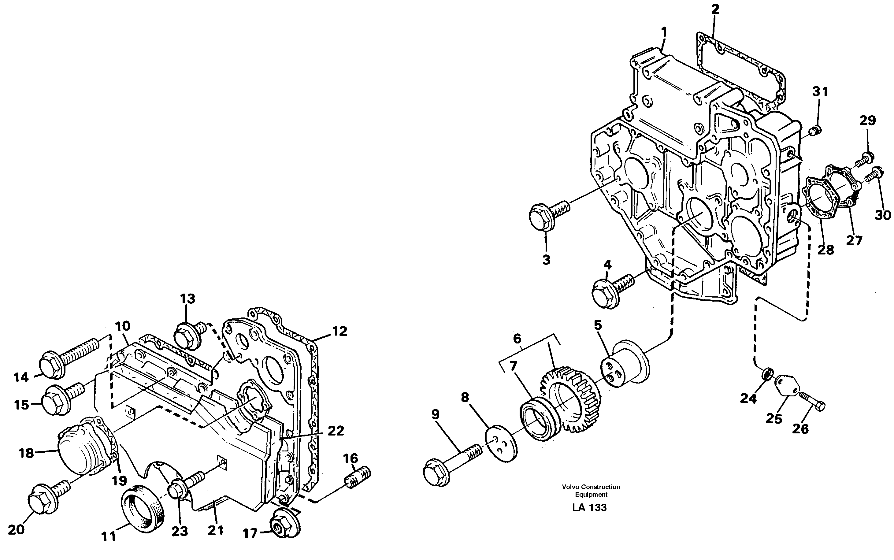 Схема запчастей Volvo EW150C - 85963 Timing gear casing EW150C SER NO 689-