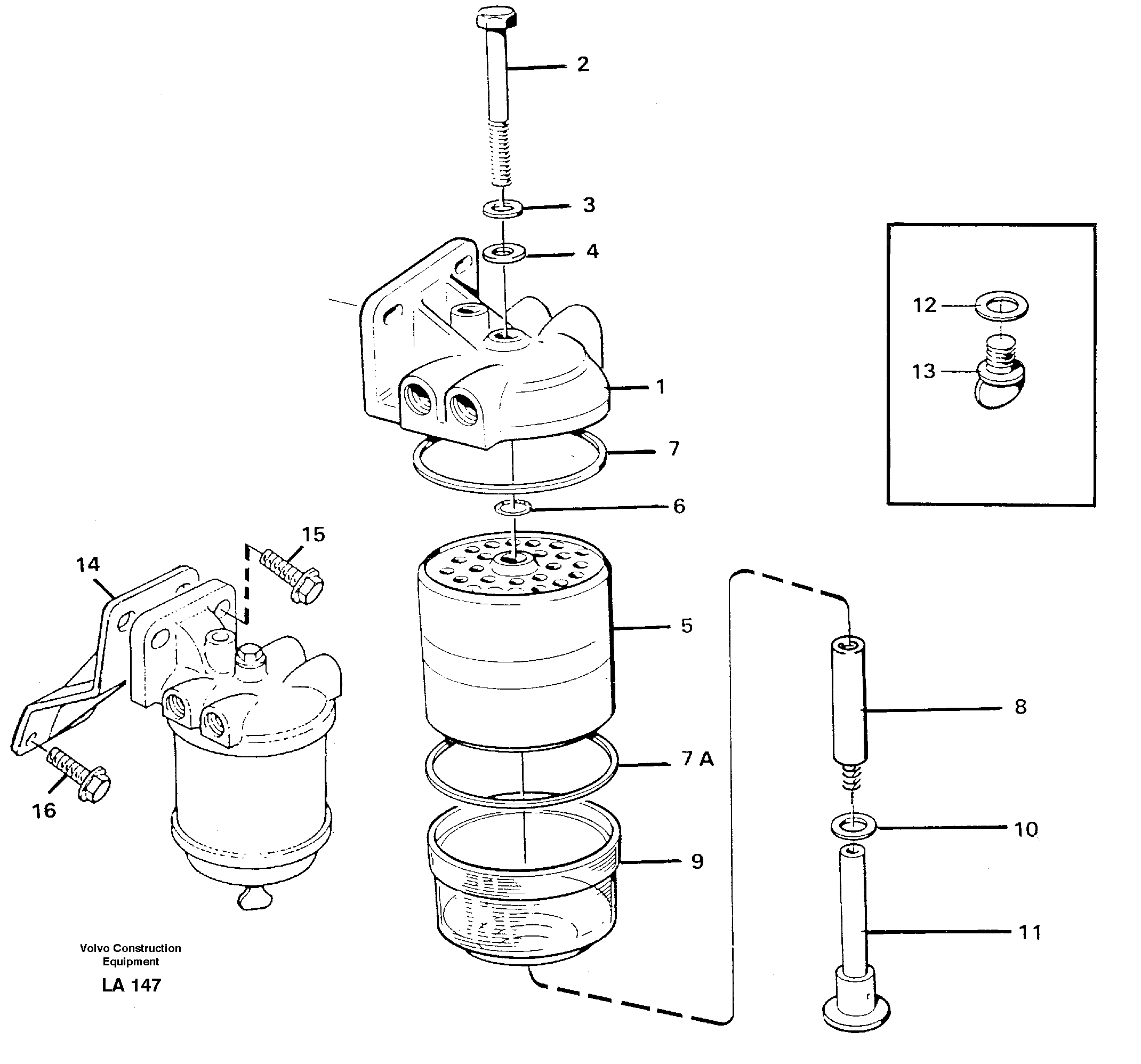 Схема запчастей Volvo EW150C - 45424 Фильтр топливный EW150C SER NO 689-