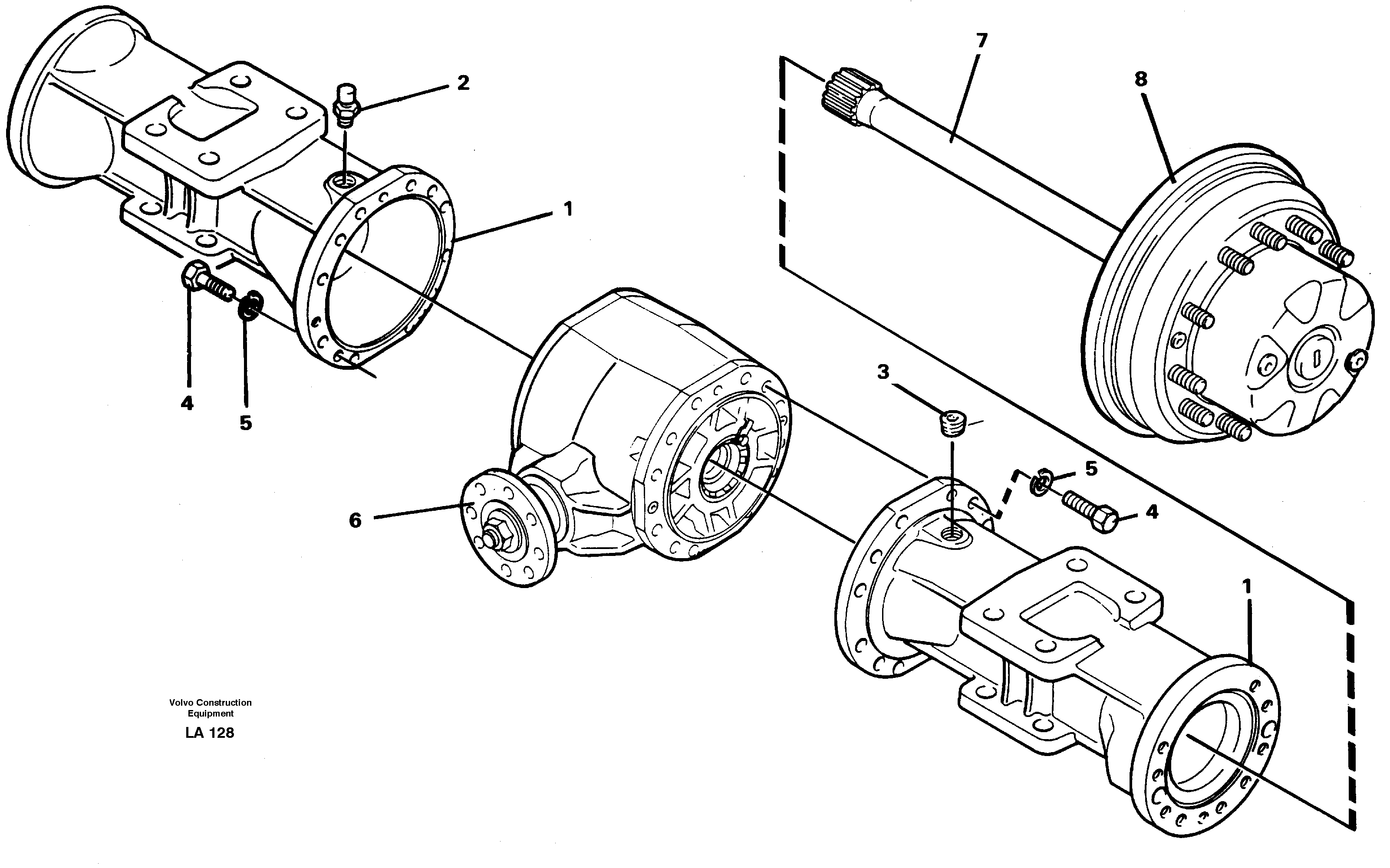 Схема запчастей Volvo EW150C - 26730 Axle beam, rear EW150C SER NO 689-