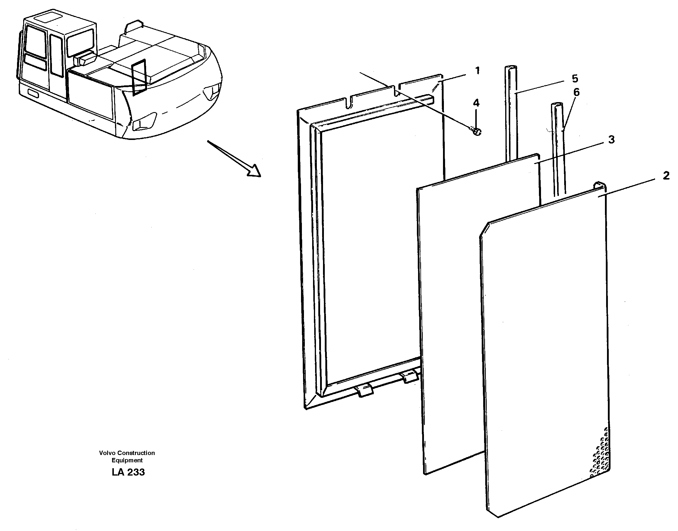 Схема запчастей Volvo EW150C - 26737 Hatch,engine EW150C SER NO 689-