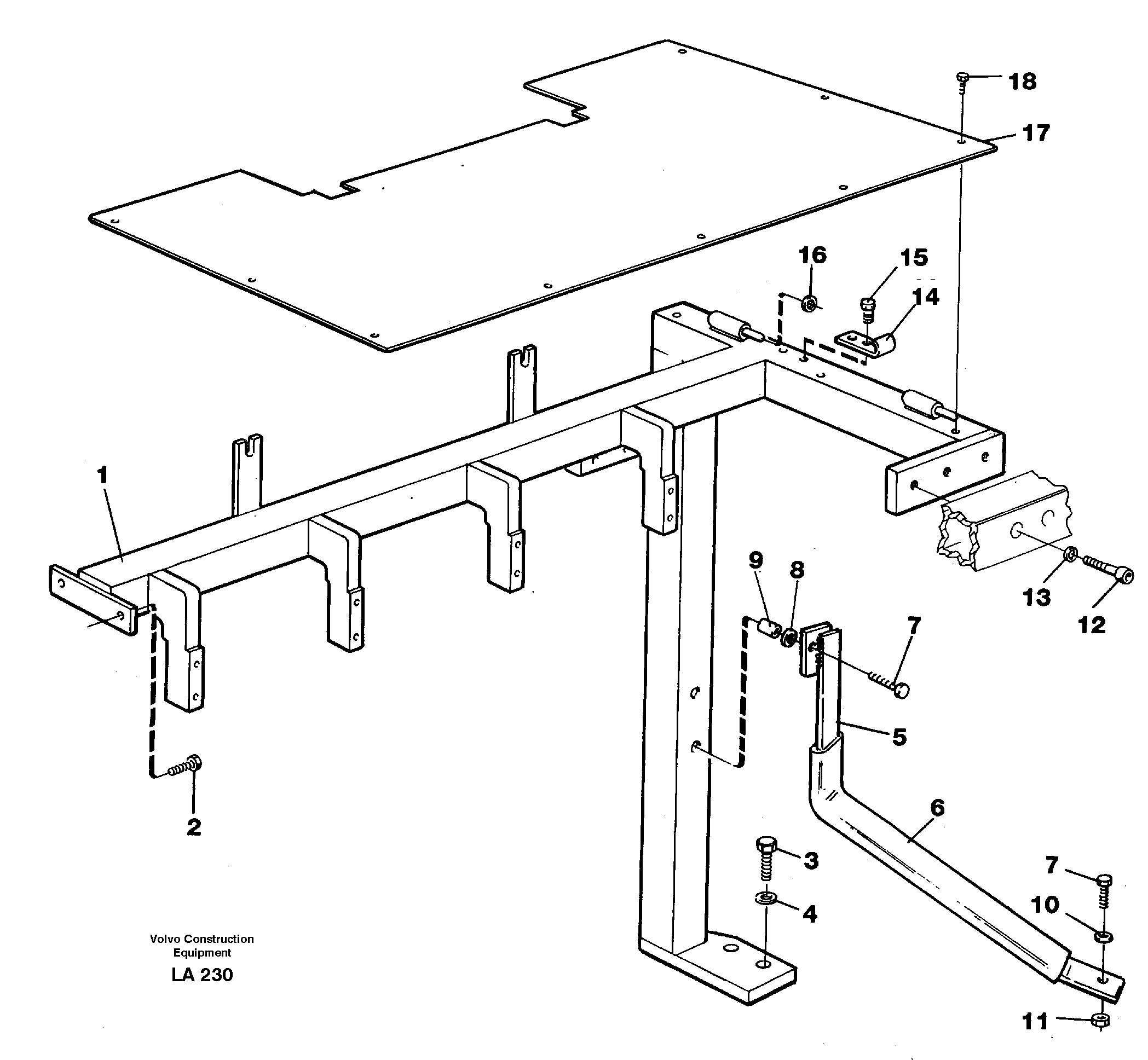 Схема запчастей Volvo EW150C - 43970 Support, front EW150C SER NO 689-