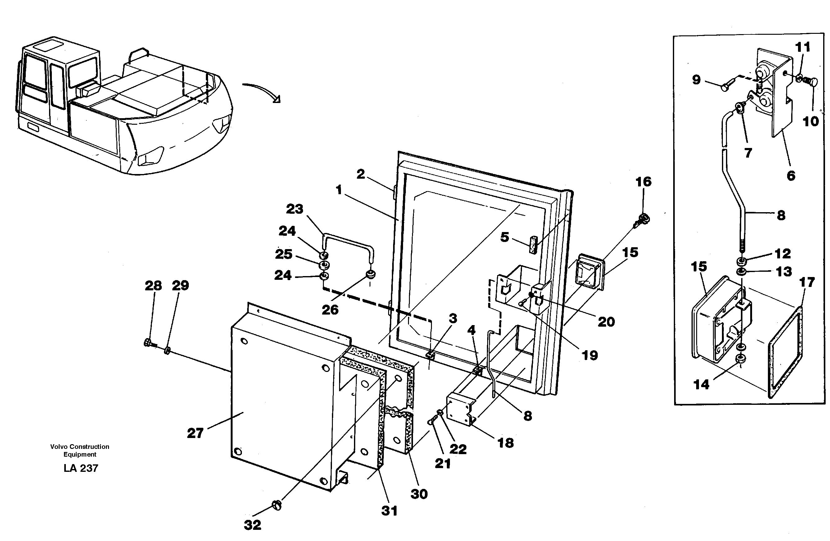 Схема запчастей Volvo EW150C - 43979 Door,tankpumps EW150C SER NO 689-