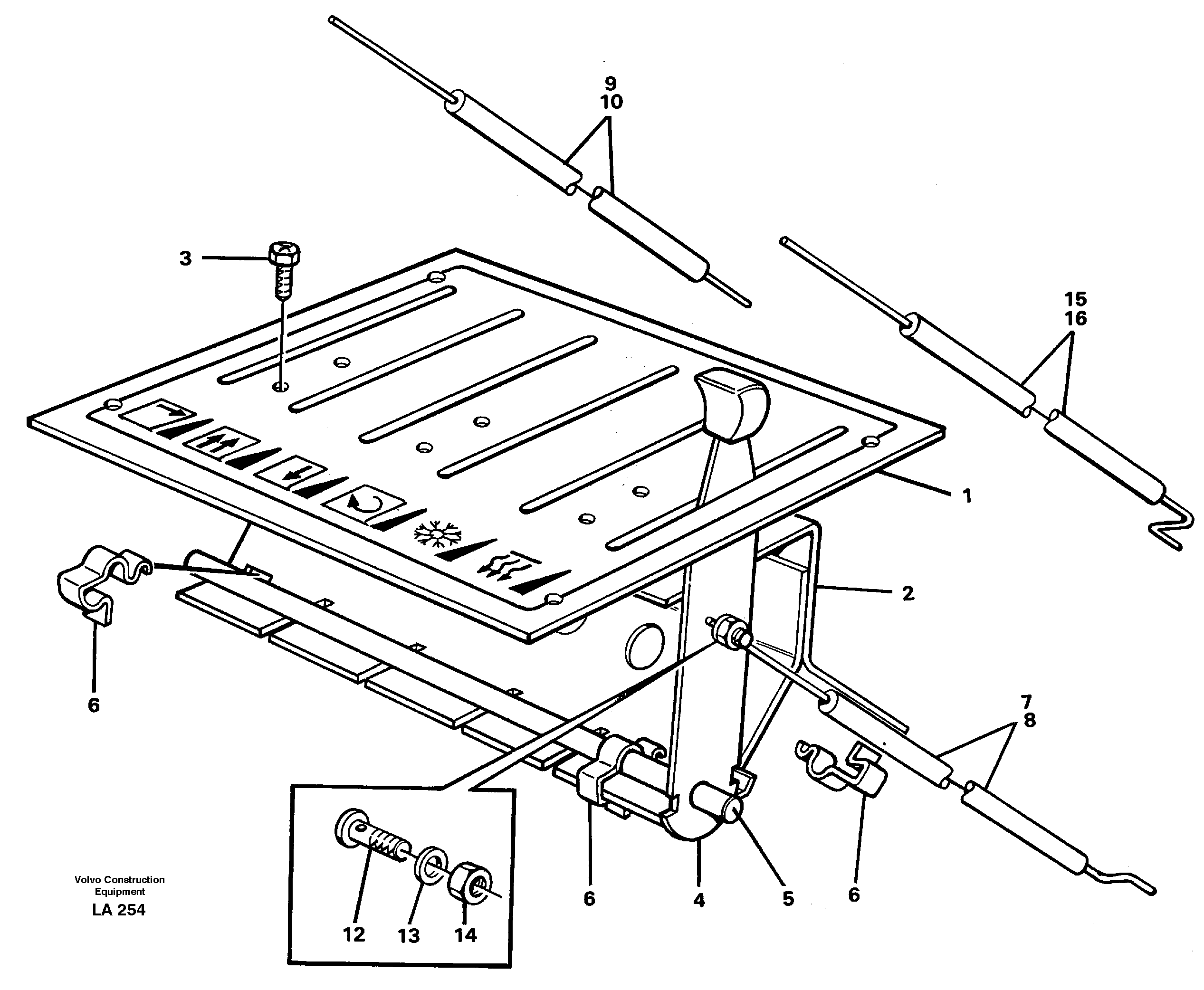 Схема запчастей Volvo EW150C - 43445 Heater control EW150C SER NO 689-