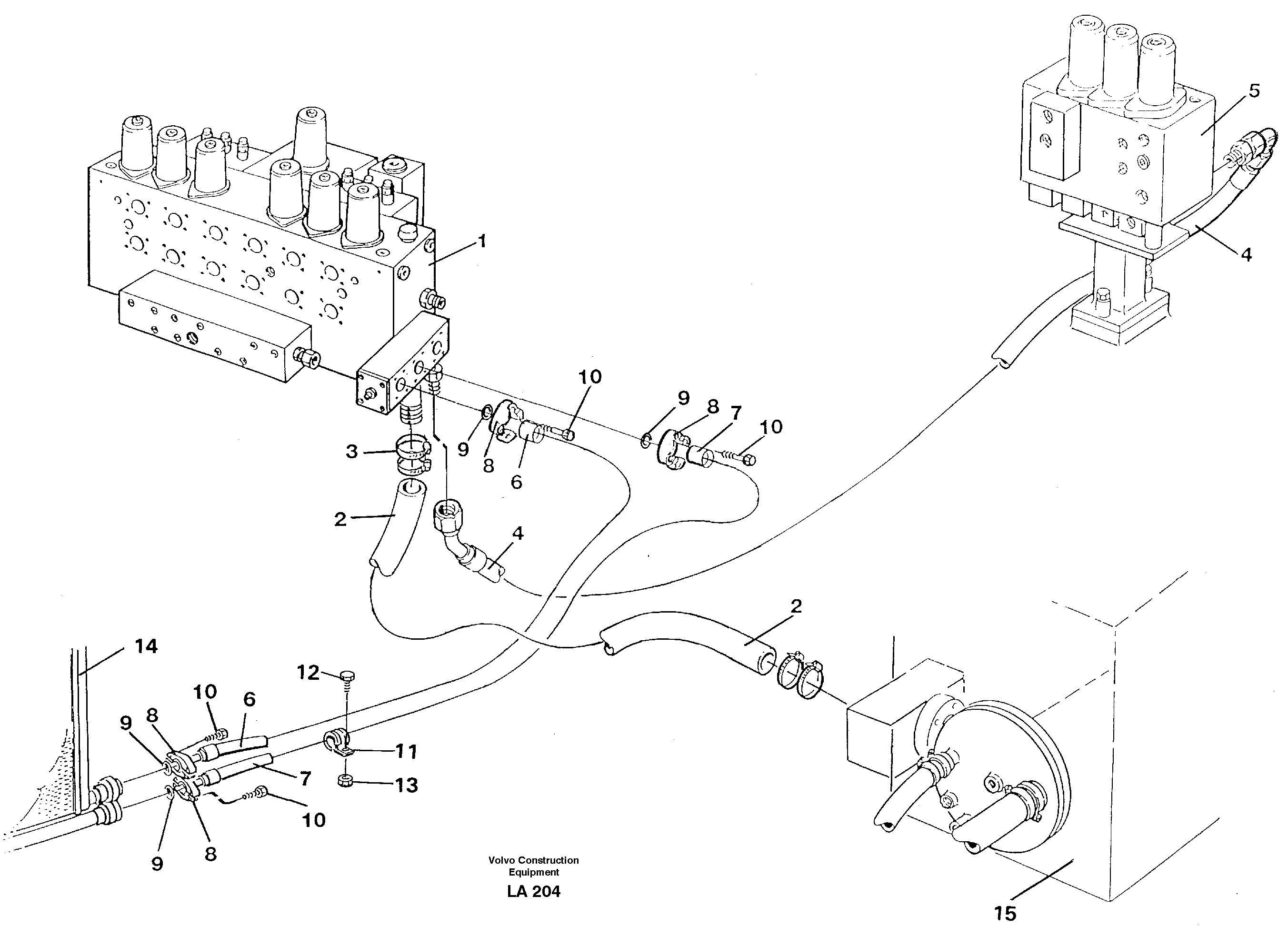 Схема запчастей Volvo EW150C - 89142 Hydraulic system, return lines EW150C SER NO 689-