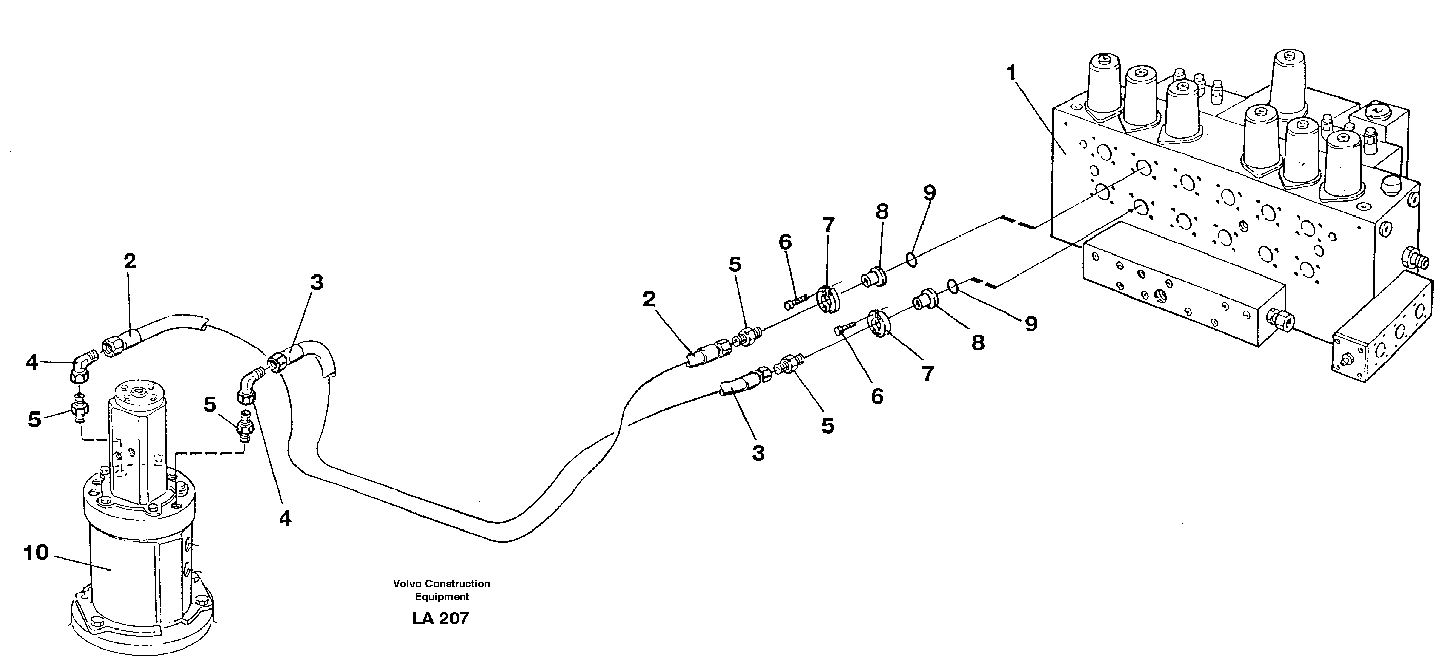 Схема запчастей Volvo EW150C - 89209 Hydraulic system, stabilisors,dozer blade EW150C SER NO 689-