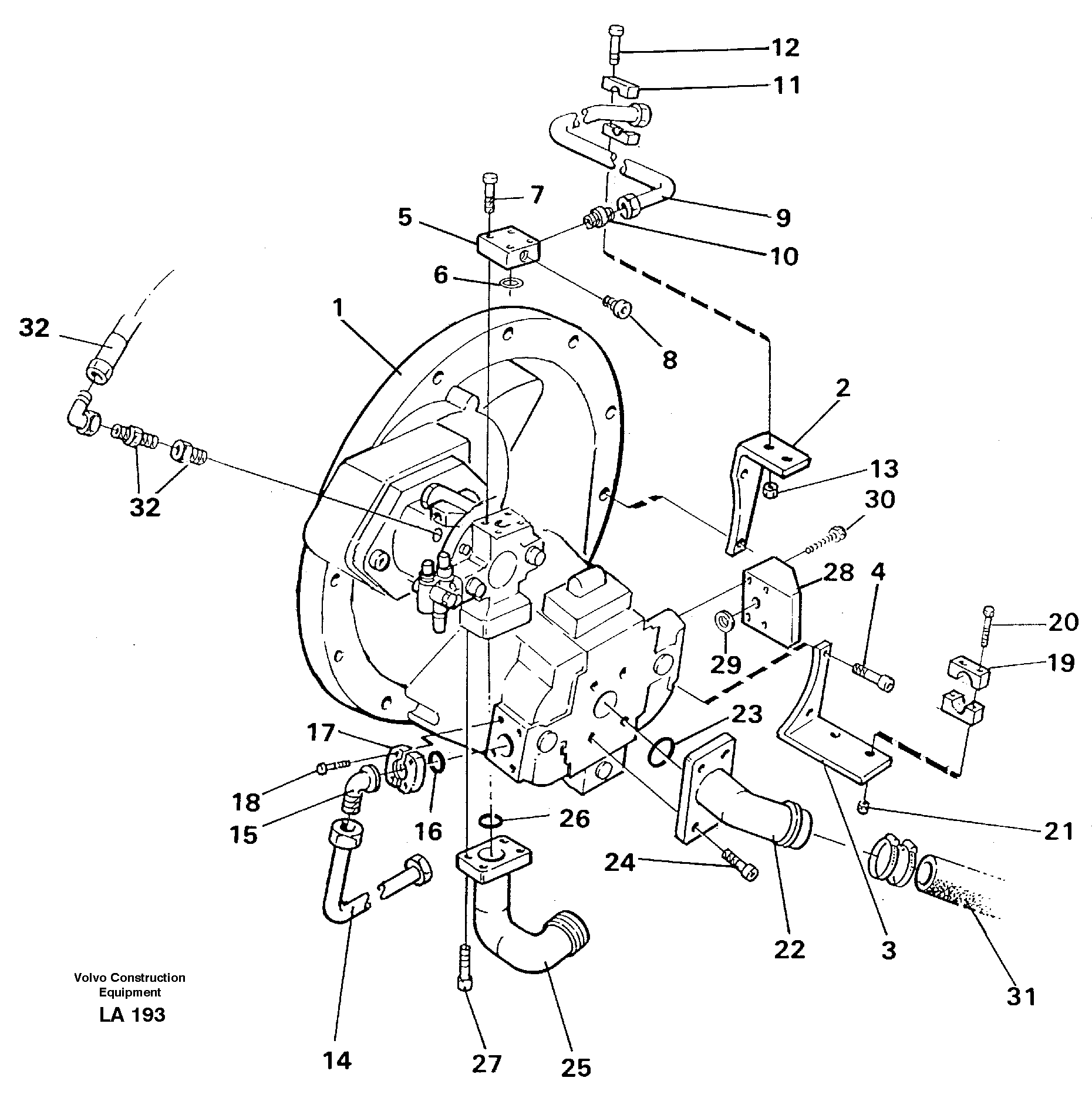 Схема запчастей Volvo EW150C - 87087 Pump installation EW150C SER NO 689-