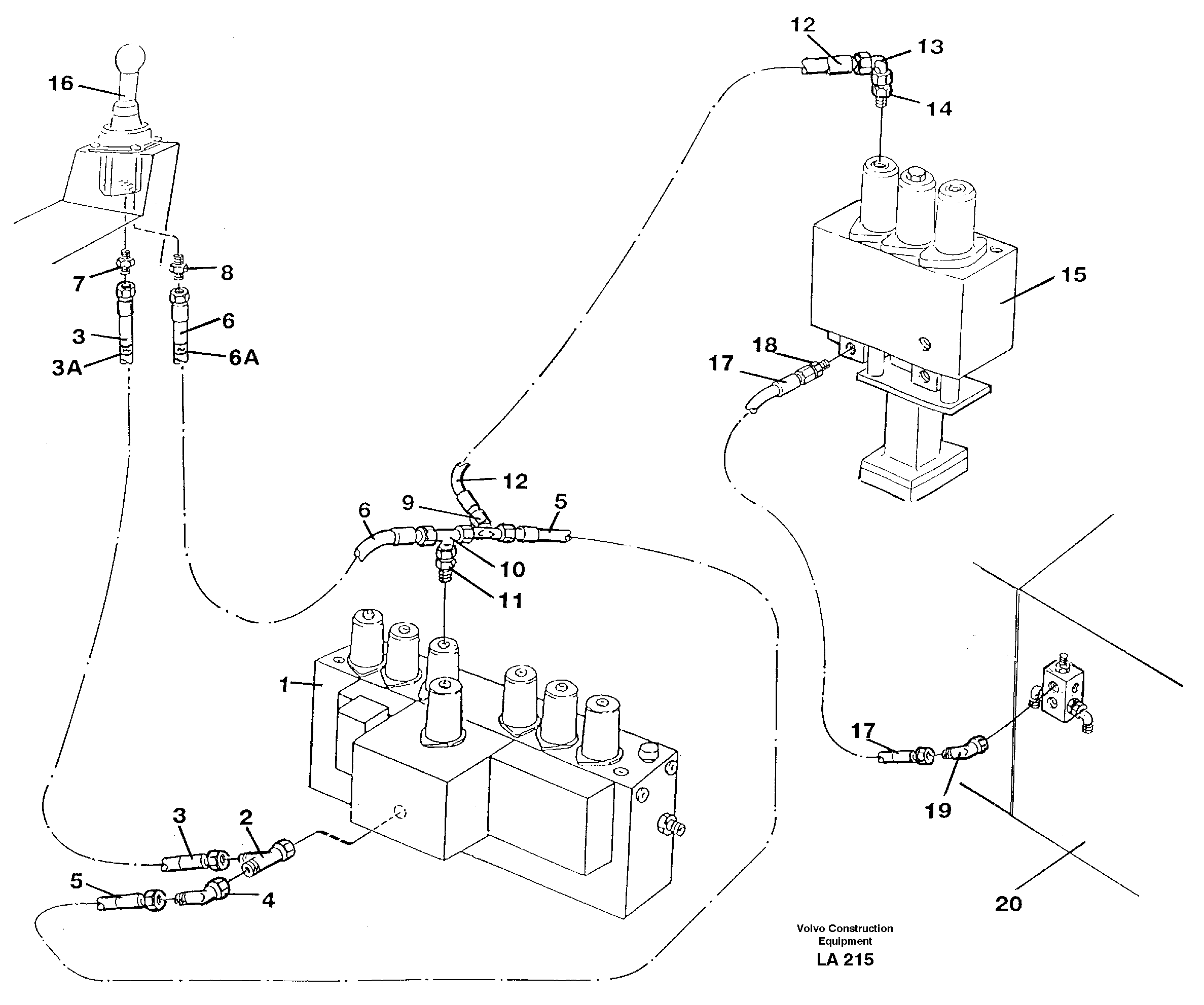 Схема запчастей Volvo EW150C - 37797 Servo hydraulics, bucket EW150C SER NO 689-