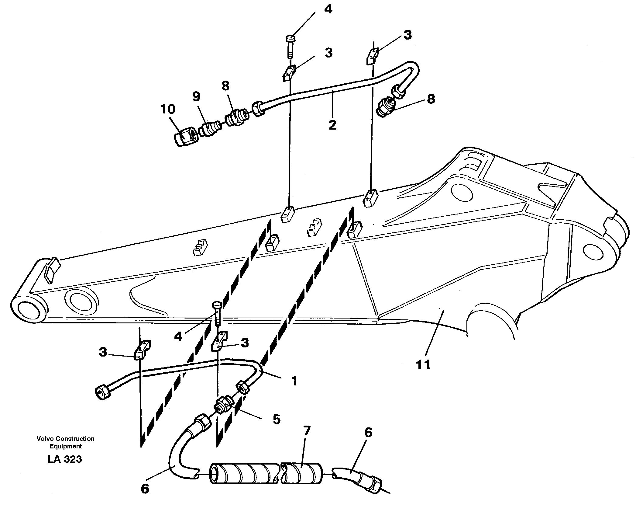 Схема запчастей Volvo EW150C - 28094 Slope bucket equipment, dipper arm EW150C SER NO 689-