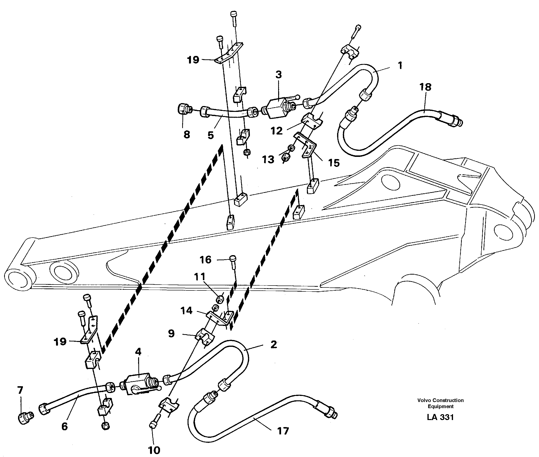 Схема запчастей Volvo EW150C - 30043 Hydraulic Hammer equipm. with shut-off cocks, Dipper arm 2.0m and 2.4m EW150C SER NO 689-