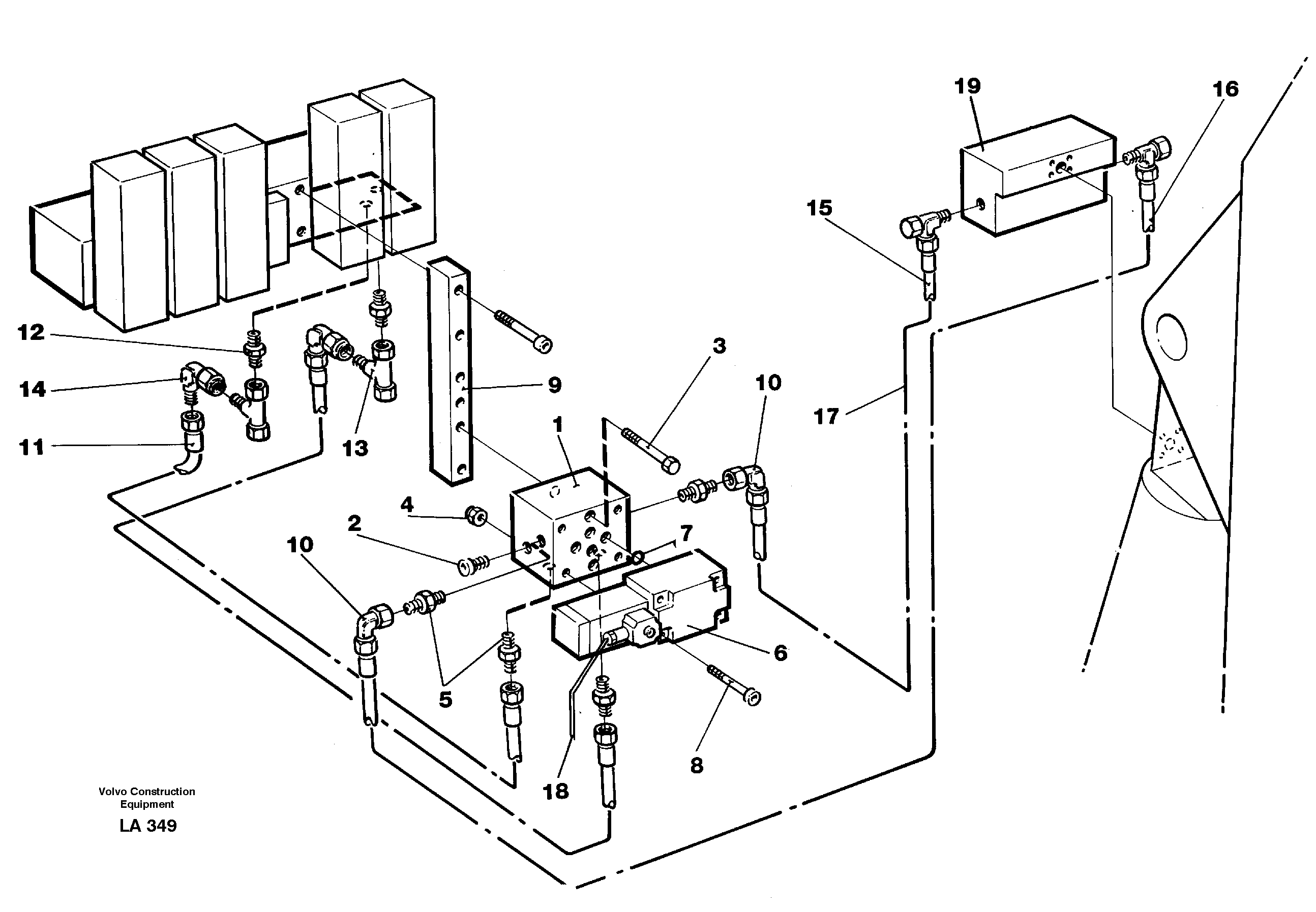 Схема запчастей Volvo EW150C - 37969 Grab equipment in base machine EW150C SER NO 689-
