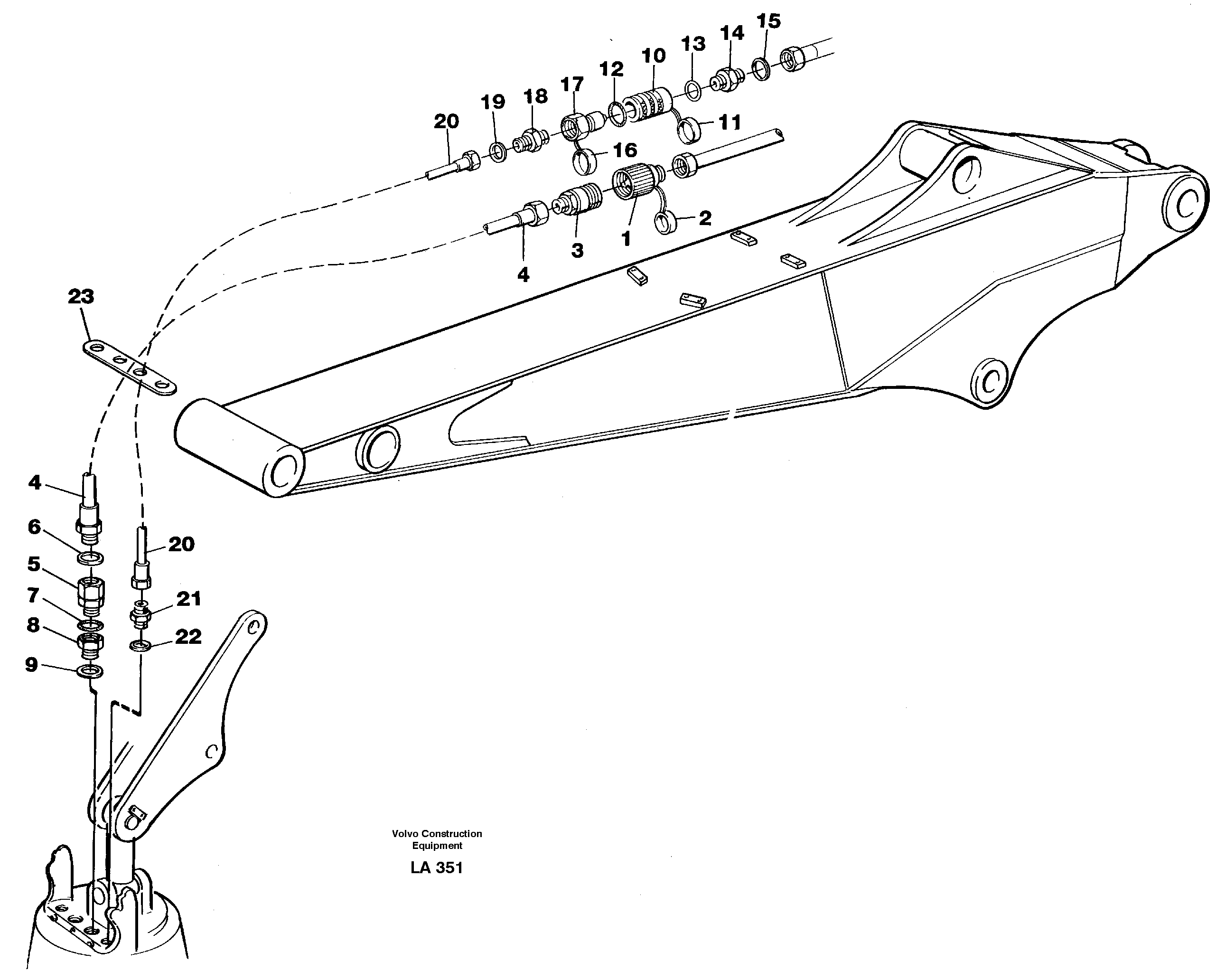 Схема запчастей Volvo EW150C - 76480 Hose kit for Peiner grab EW150C SER NO 689-