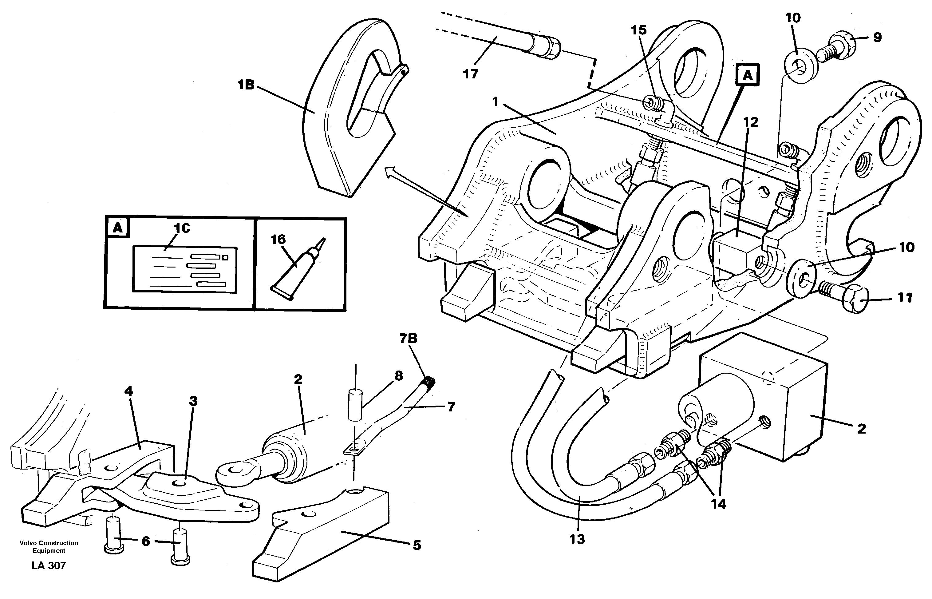 Схема запчастей Volvo EW150C - 46089 Quickfit, hydraulic EW150C SER NO 689-