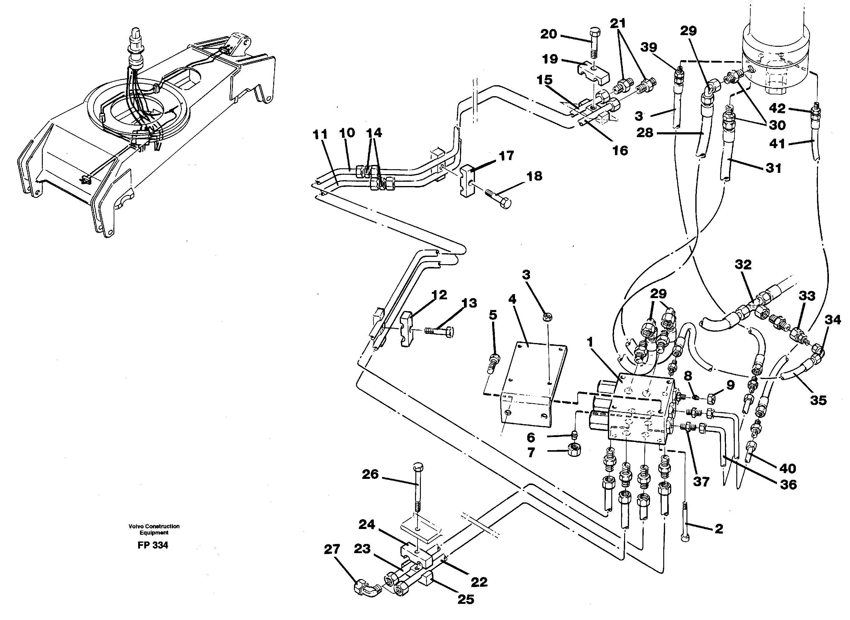 Схема запчастей Volvo EW150C - 3449 Hydraulicsystem, dozerblade,front and rear EW150C ?KERMAN ?KERMAN EW150C SER NO - 688