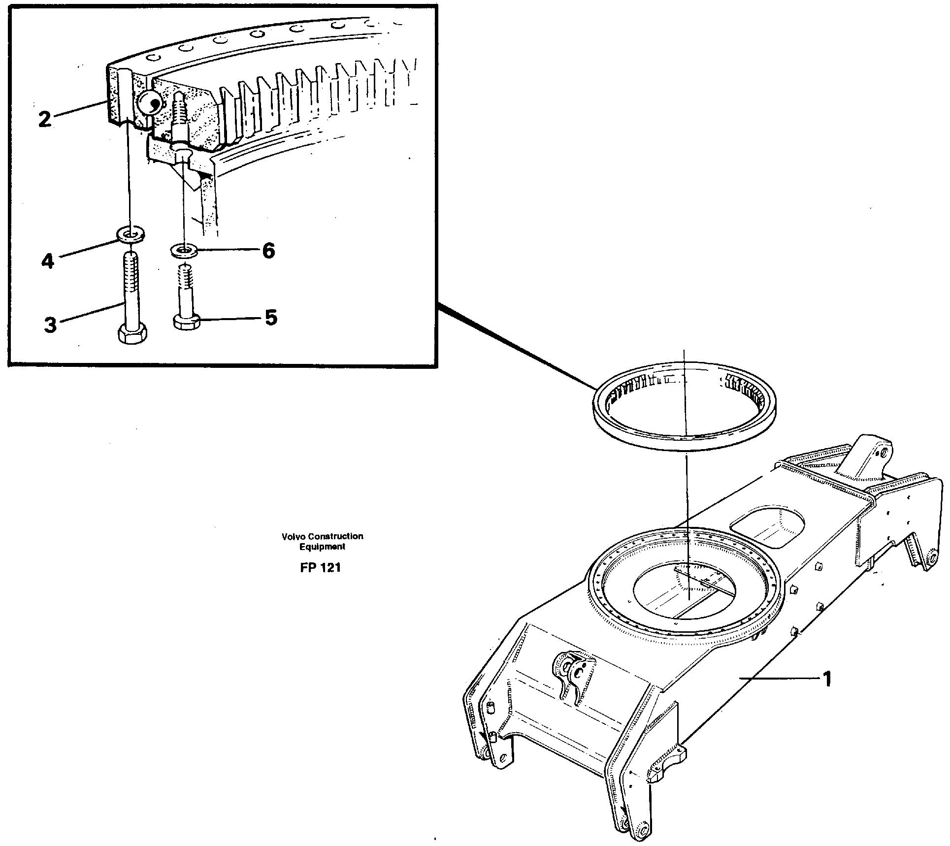 Схема запчастей Volvo EW150C - 31513 Slewing ring attachment EW150C ?KERMAN ?KERMAN EW150C SER NO - 688