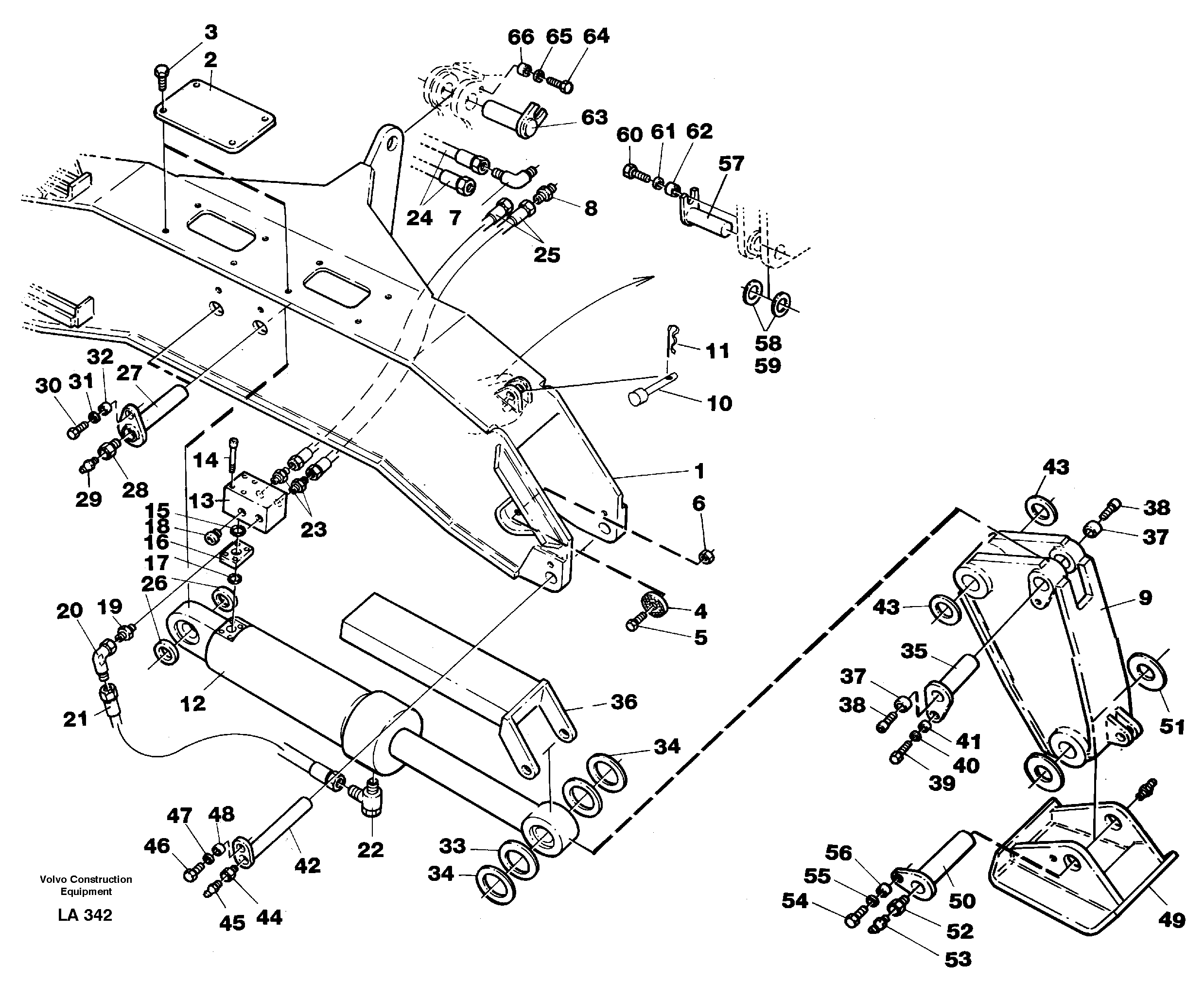 Схема запчастей Volvo EW150C - 43790 Stabilisors flexible plates EW150C SER NO 689-
