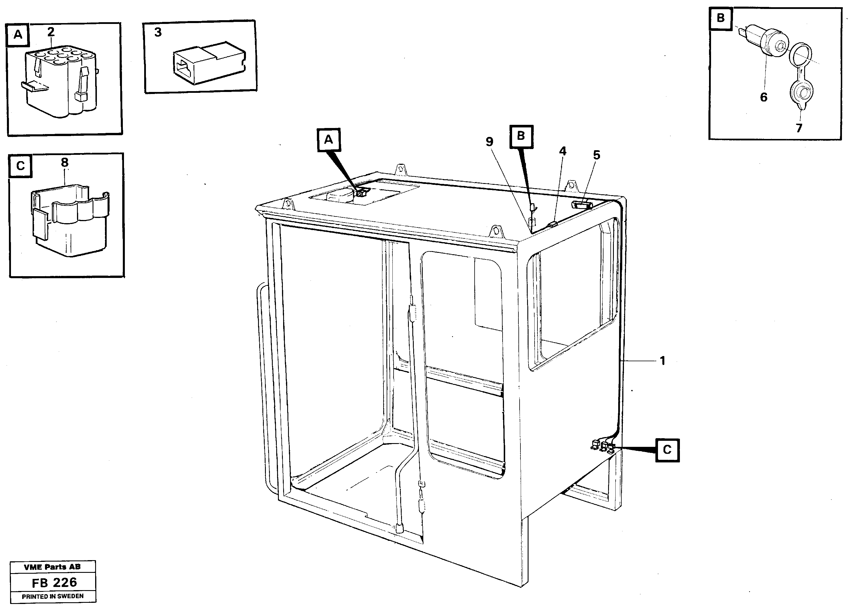 Схема запчастей Volvo EW230B - 35386 Cable harnesses, cab EW230B ?KERMAN ?KERMAN EW230B