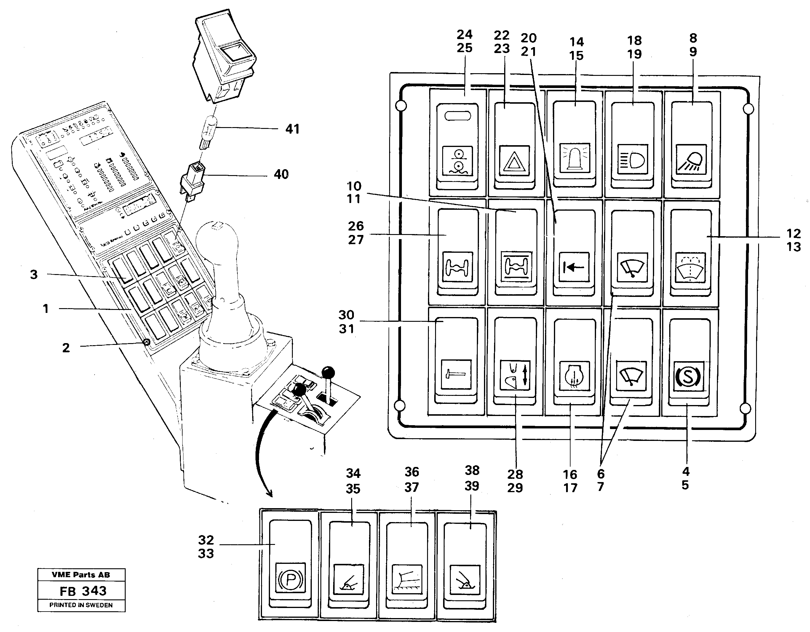 Схема запчастей Volvo EW230B - 35387 Toggle switch panel EW230B ?KERMAN ?KERMAN EW230B