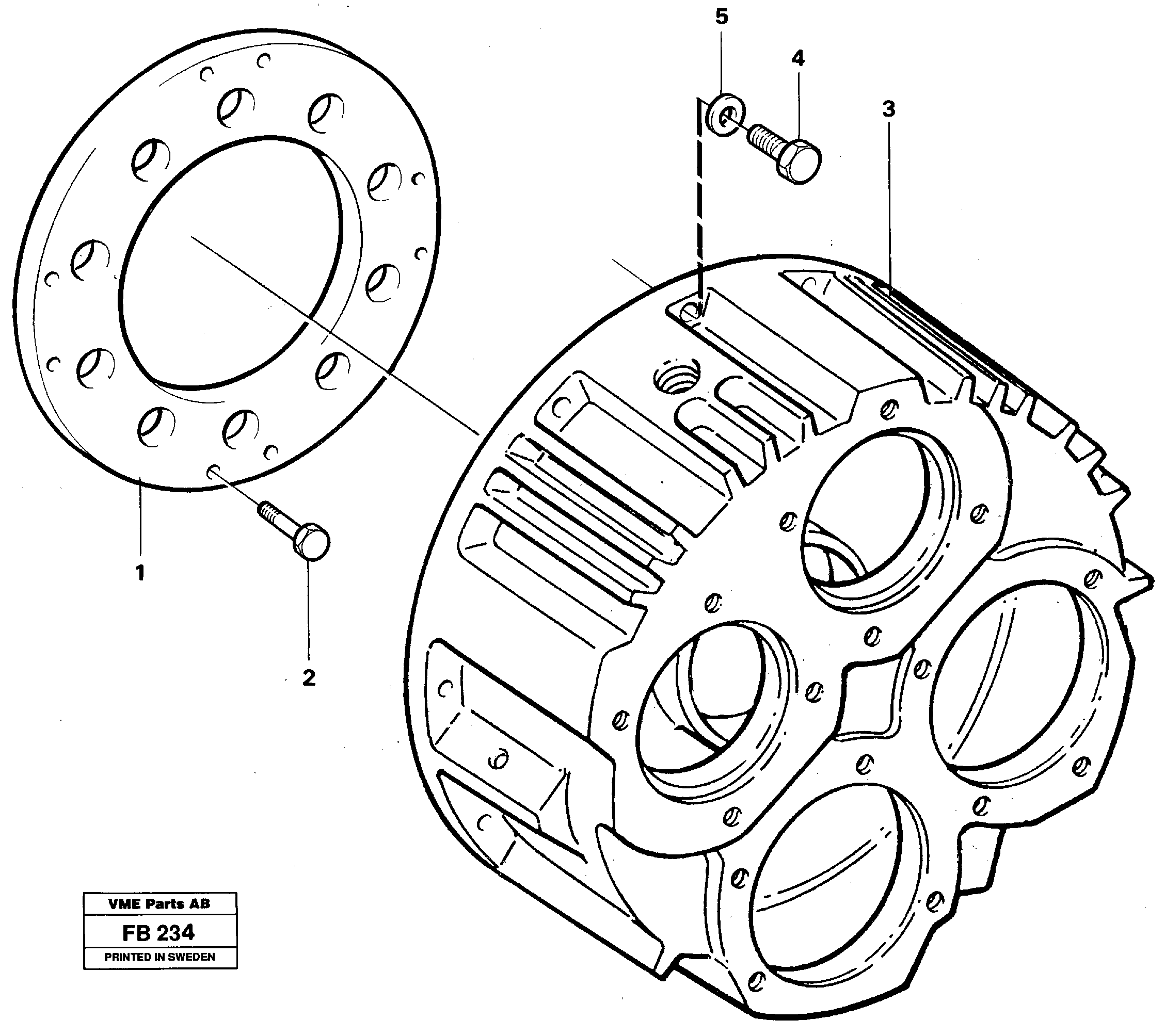 Схема запчастей Volvo EW230B - 46515 Assembly pump gear box EW230B ?KERMAN ?KERMAN EW230B
