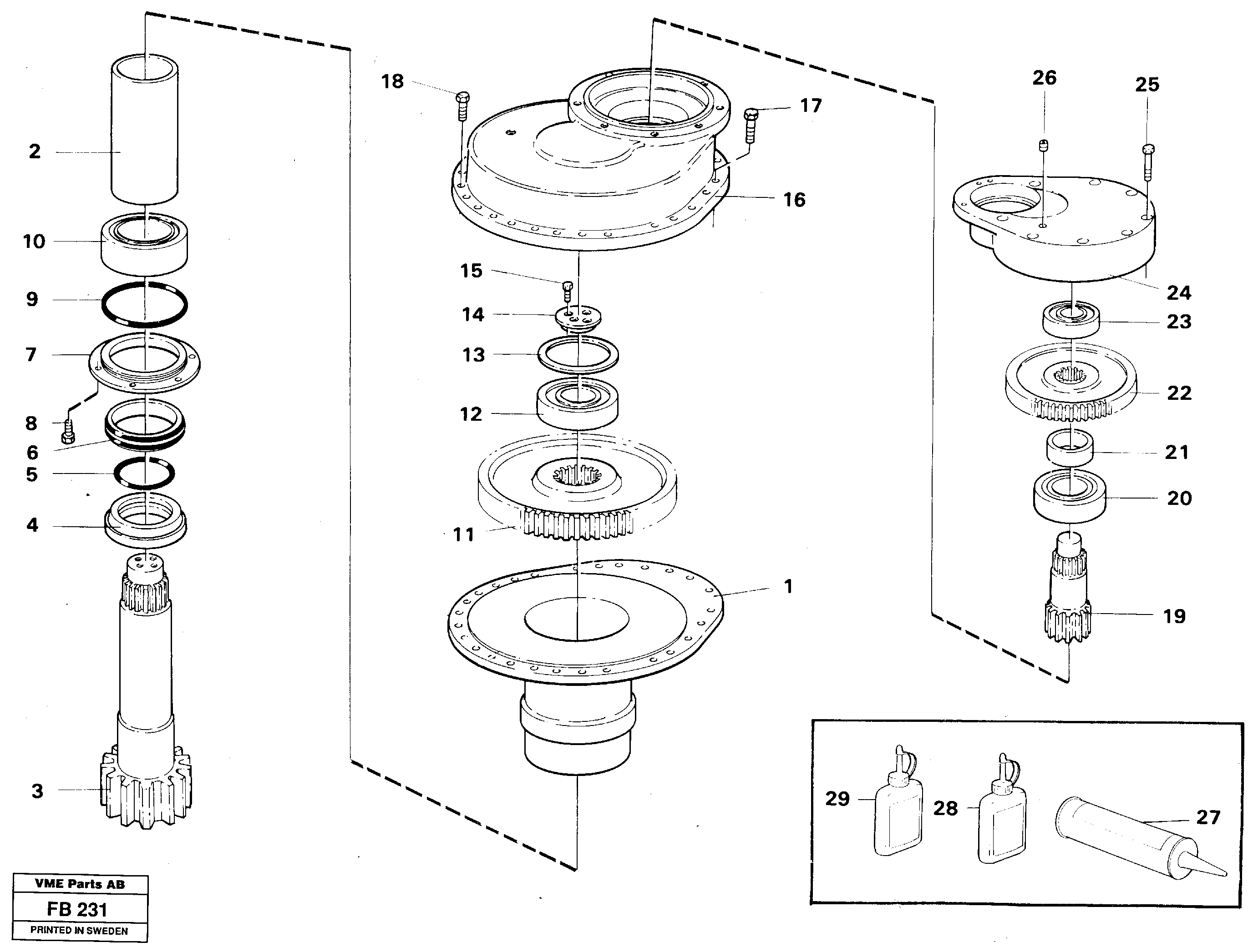 Схема запчастей Volvo EW230B - 6732 Swing gearbox EW230B ?KERMAN ?KERMAN EW230B