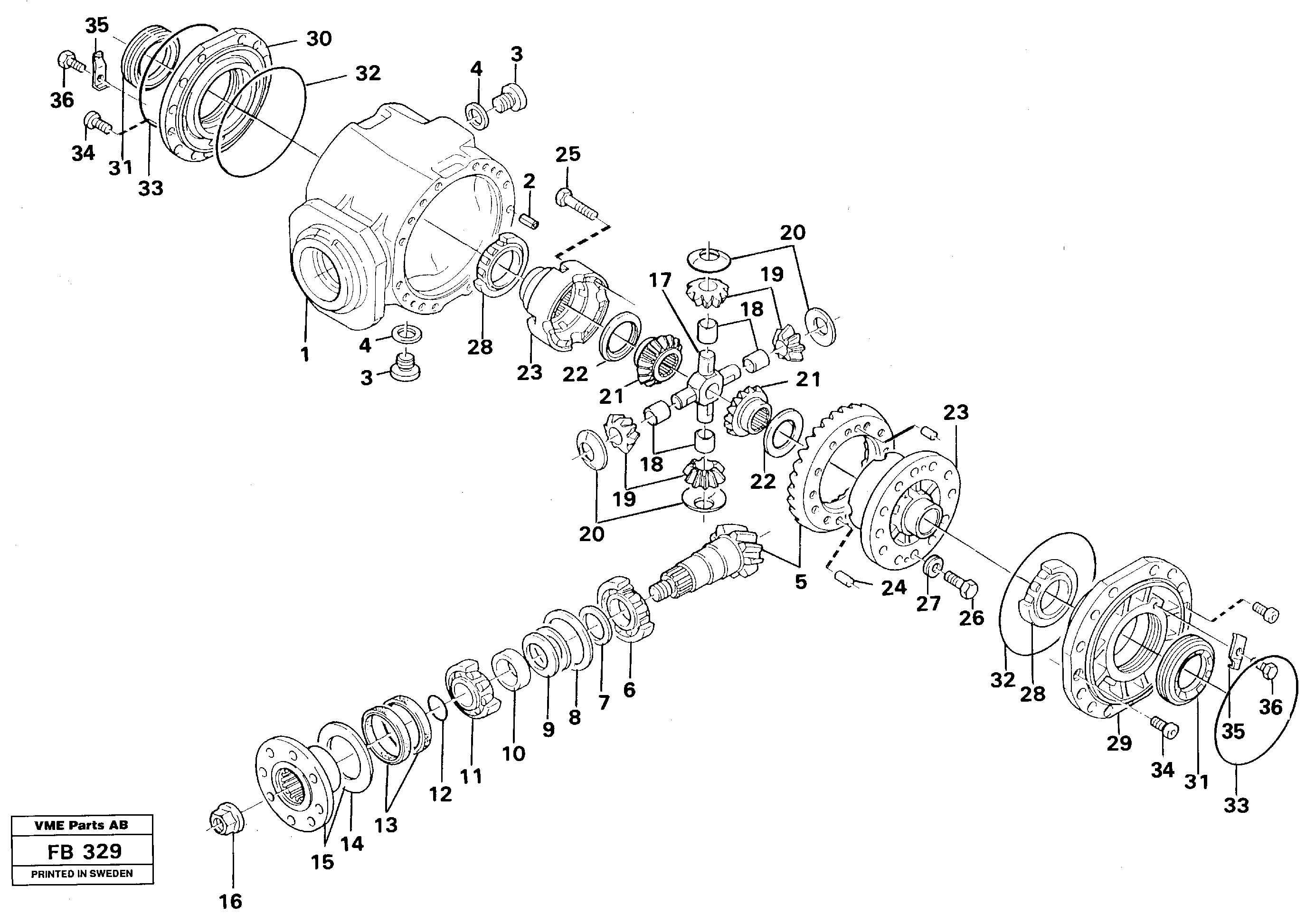 Схема запчастей Volvo EW230B - 35553 Differential. Rear EW230B ?KERMAN ?KERMAN EW230B