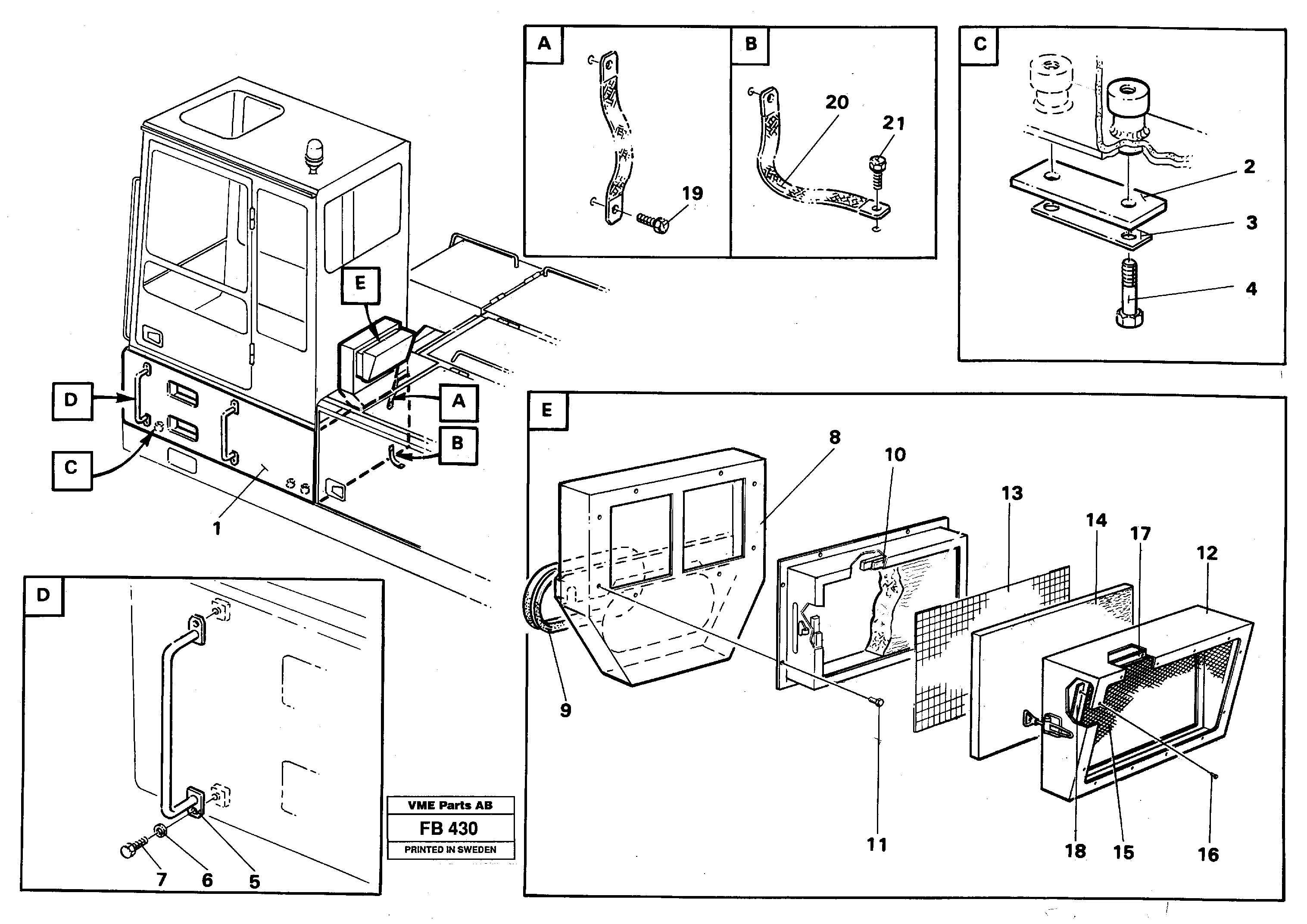 Схема запчастей Volvo EW230B - 31740 Cab elevation on superstructure, 600 mm EW230B ?KERMAN ?KERMAN EW230B