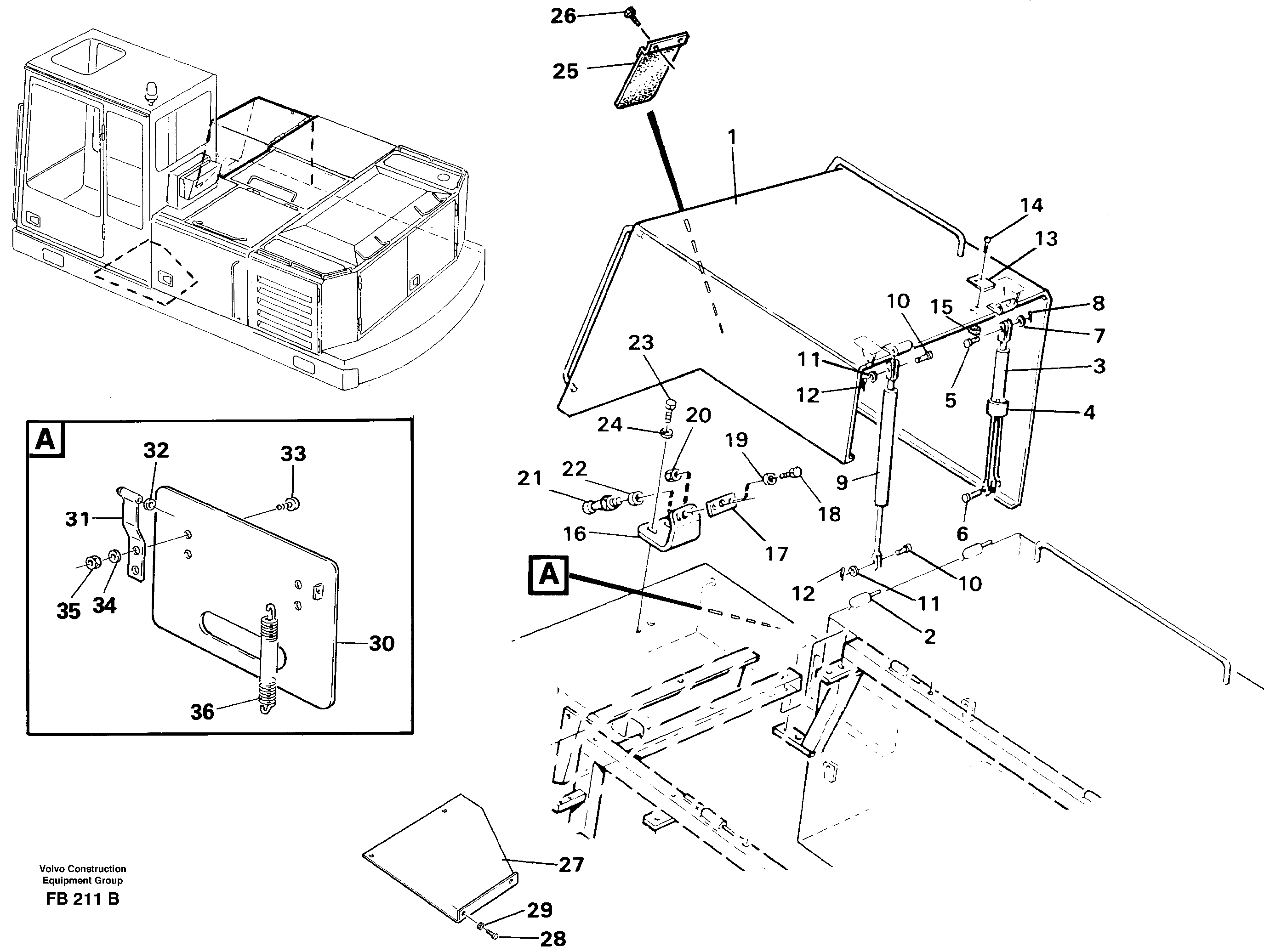 Схема запчастей Volvo EW230B - 33696 Hatch Front EW230B ?KERMAN ?KERMAN EW230B
