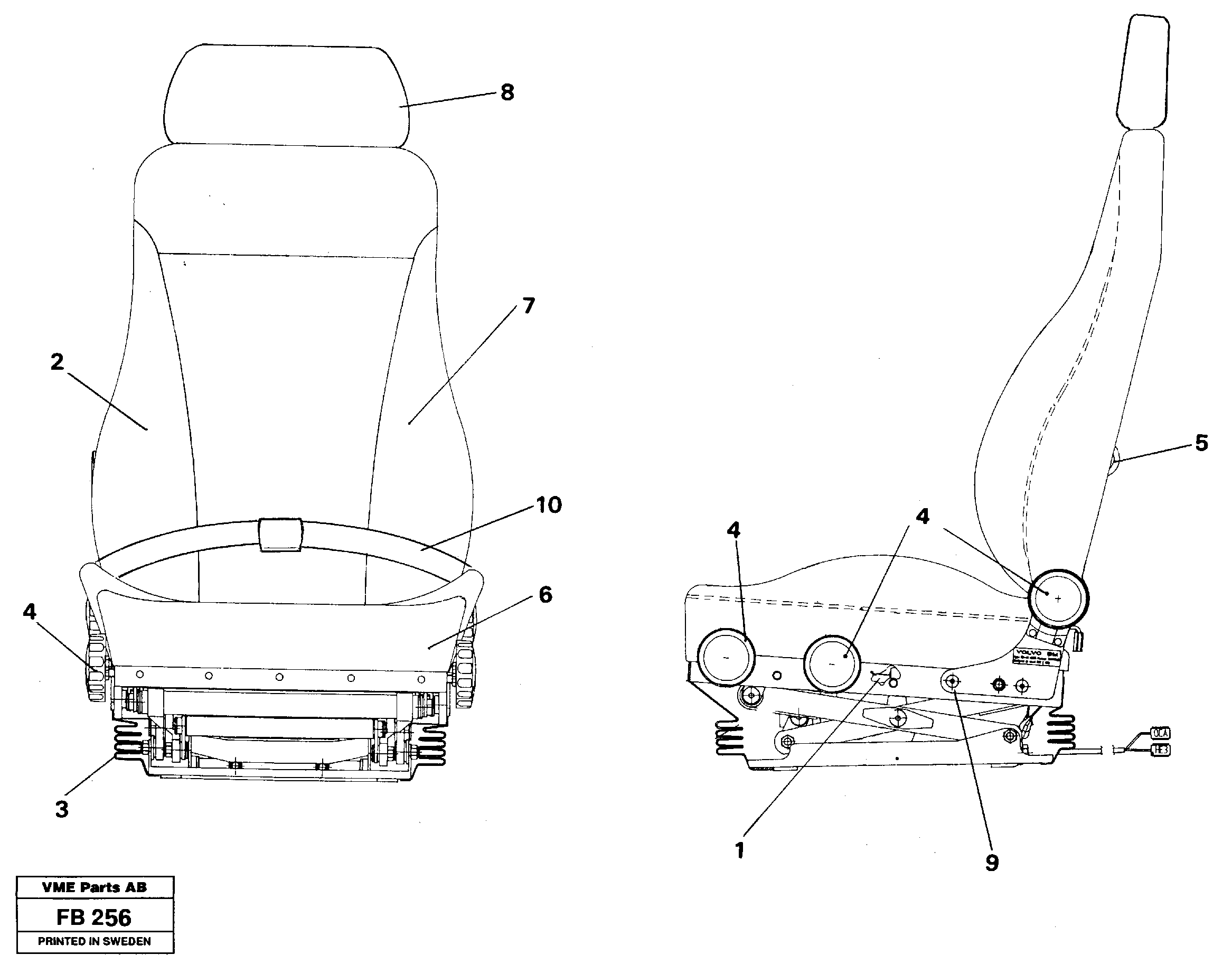 Схема запчастей Volvo EW230B - 12092 Operators seat Be-ge EW230B ?KERMAN ?KERMAN EW230B