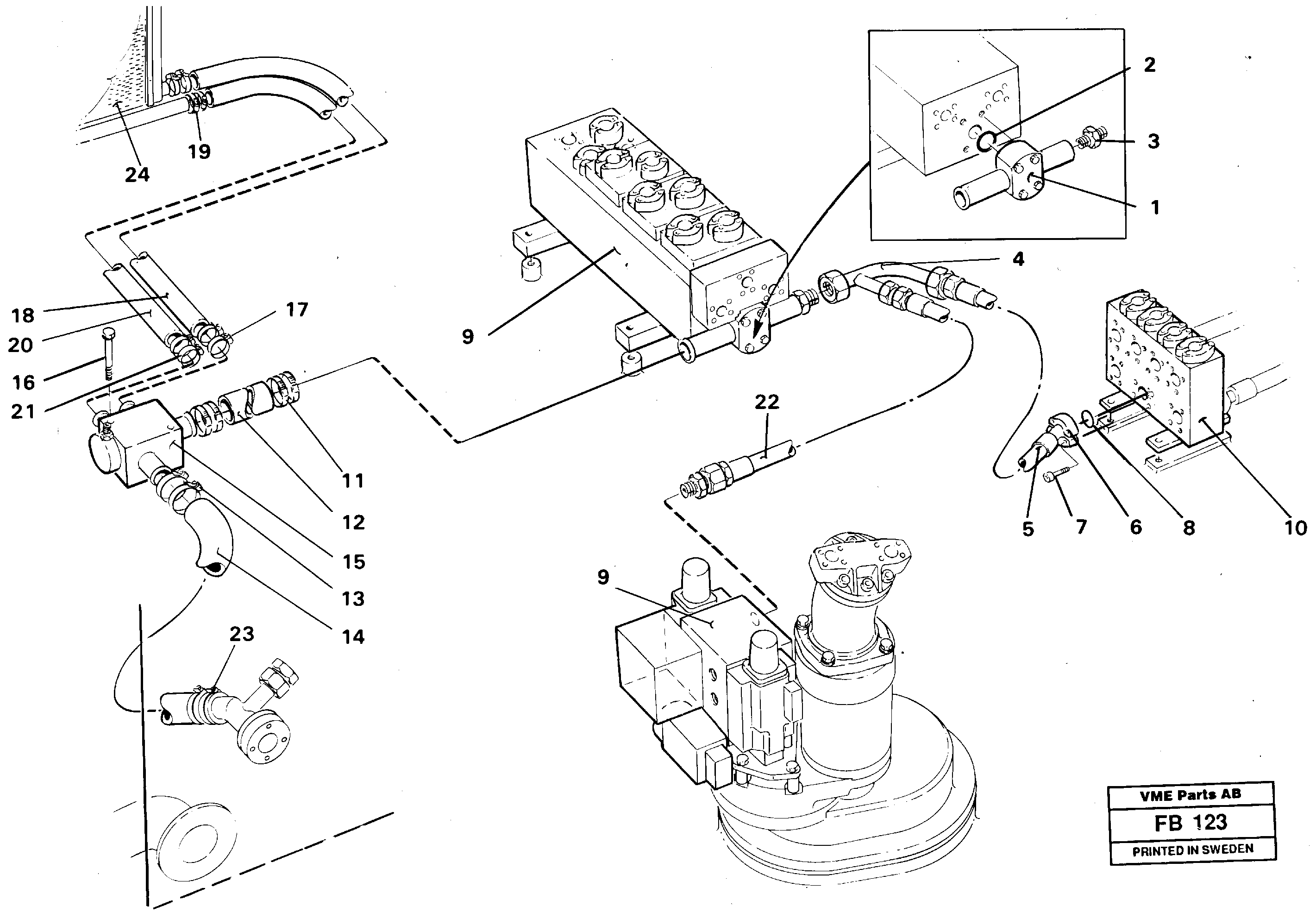 Схема запчастей Volvo EW230B - 31230 Hydraulic system, return lines EW230B ?KERMAN ?KERMAN EW230B
