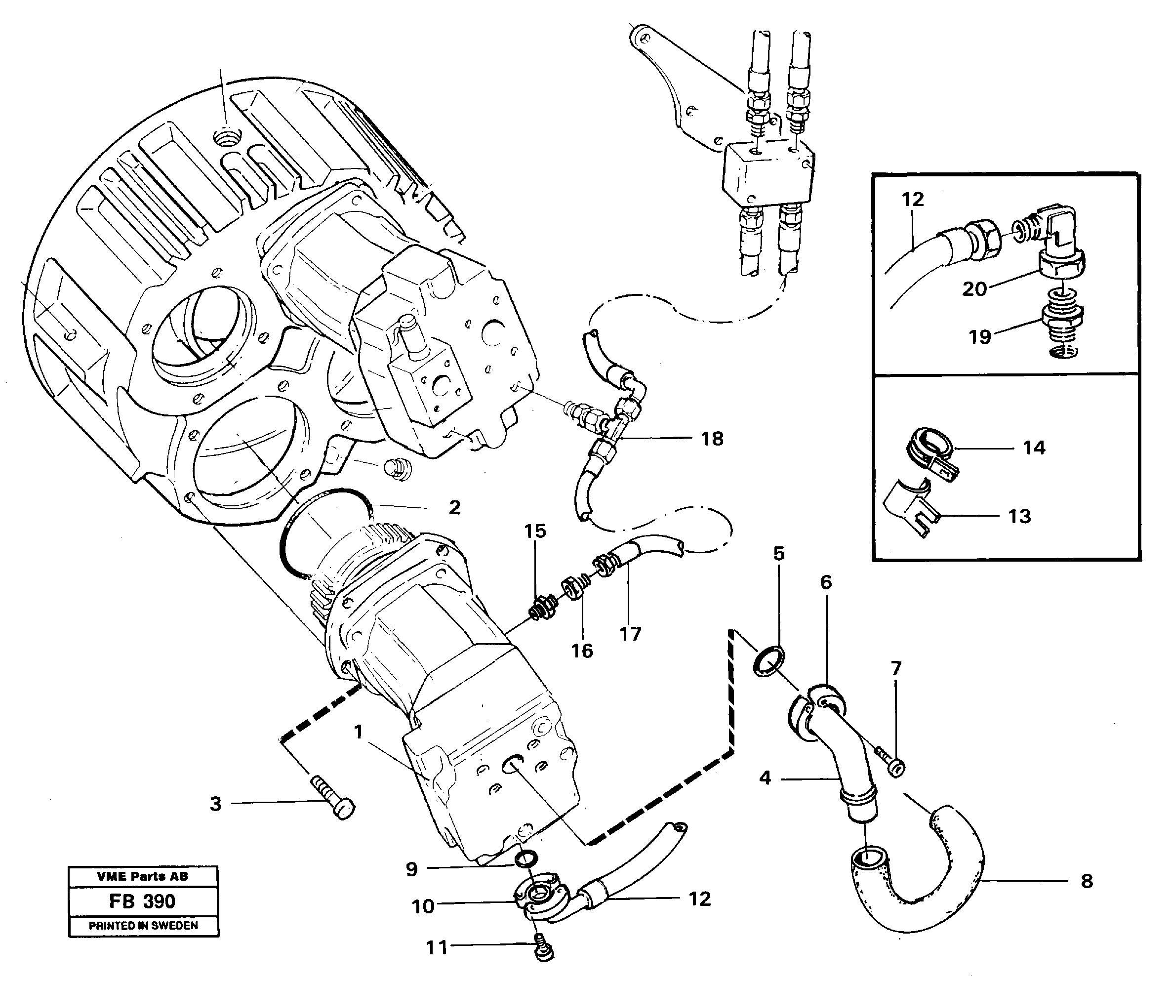 Схема запчастей Volvo EW230B - 31232 Hydraulic system, pump installation P4 EW230B ?KERMAN ?KERMAN EW230B