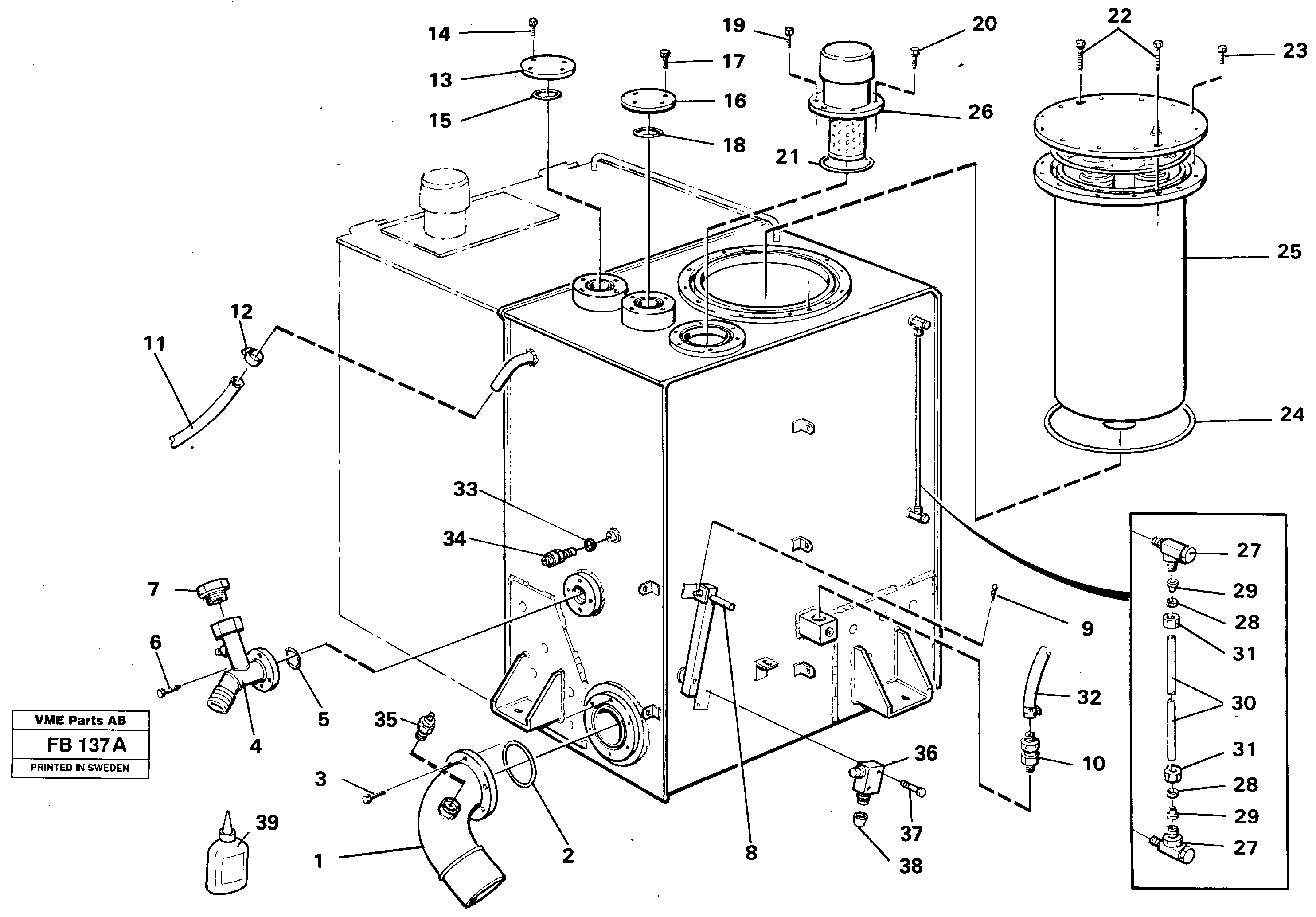 Схема запчастей Volvo EW230B - 99162 Гидробак EW230B ?KERMAN ?KERMAN EW230B