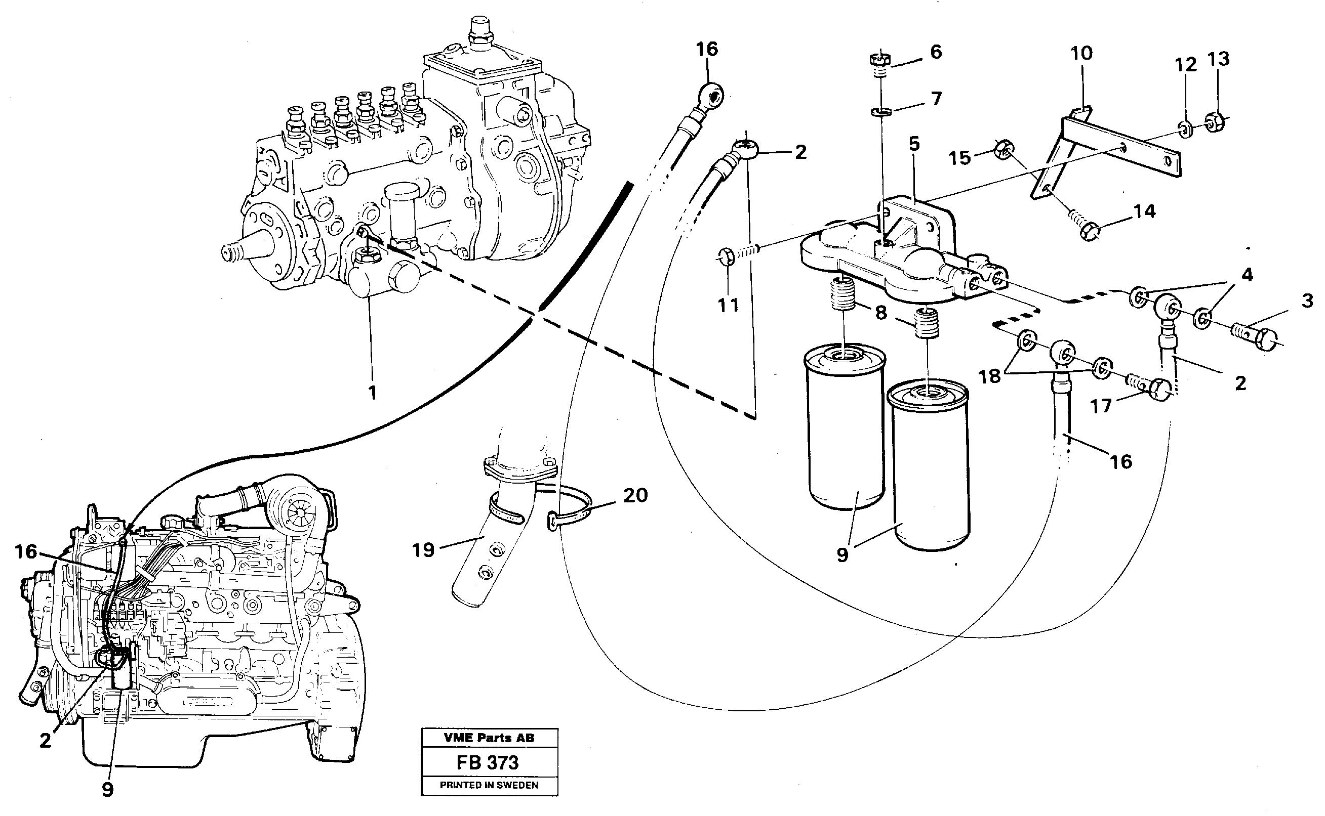 Схема запчастей Volvo EW230B - 19796 Extra fuel filter EW230B ?KERMAN ?KERMAN EW230B