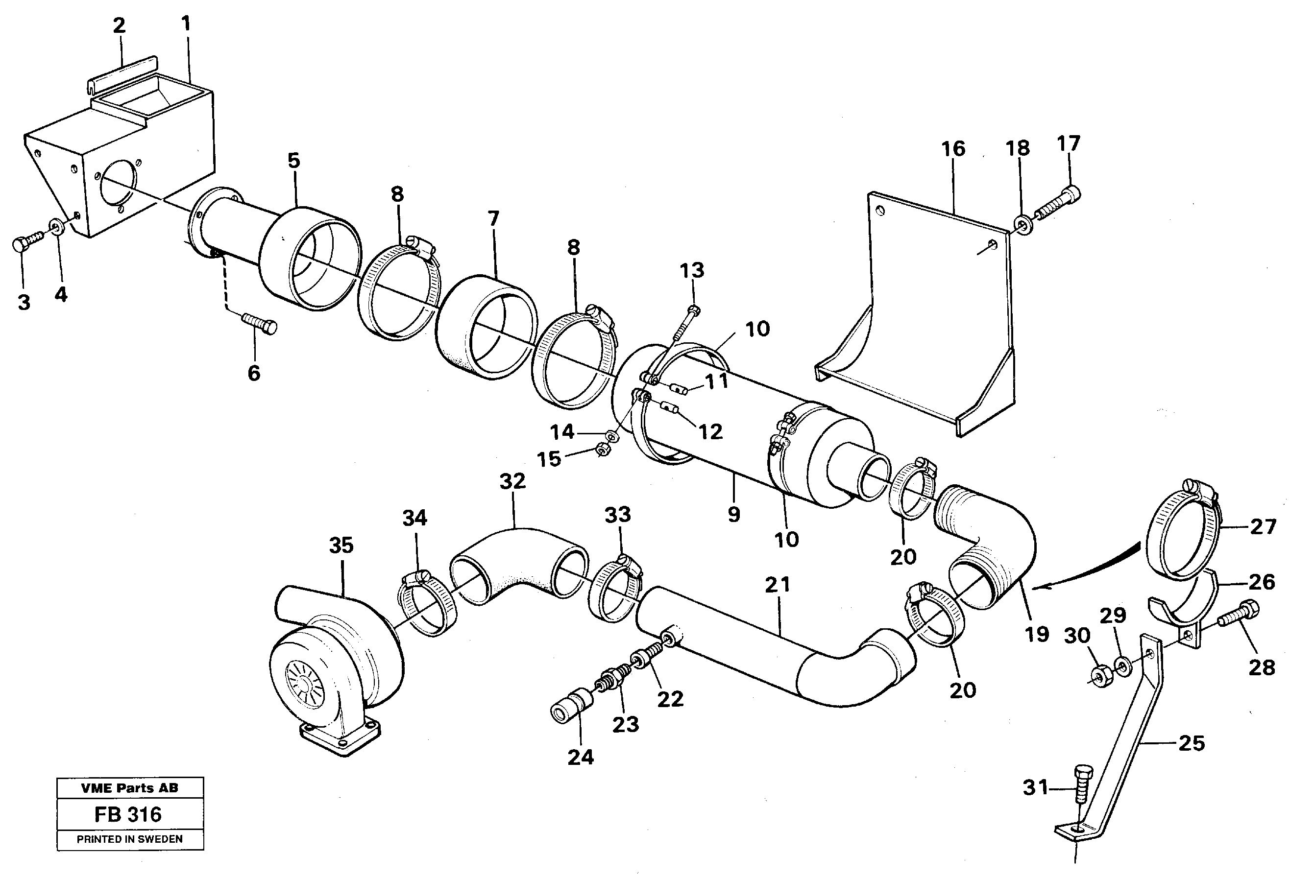 Схема запчастей Volvo EW230B - 26914 Система впуска EW230B ?KERMAN ?KERMAN EW230B
