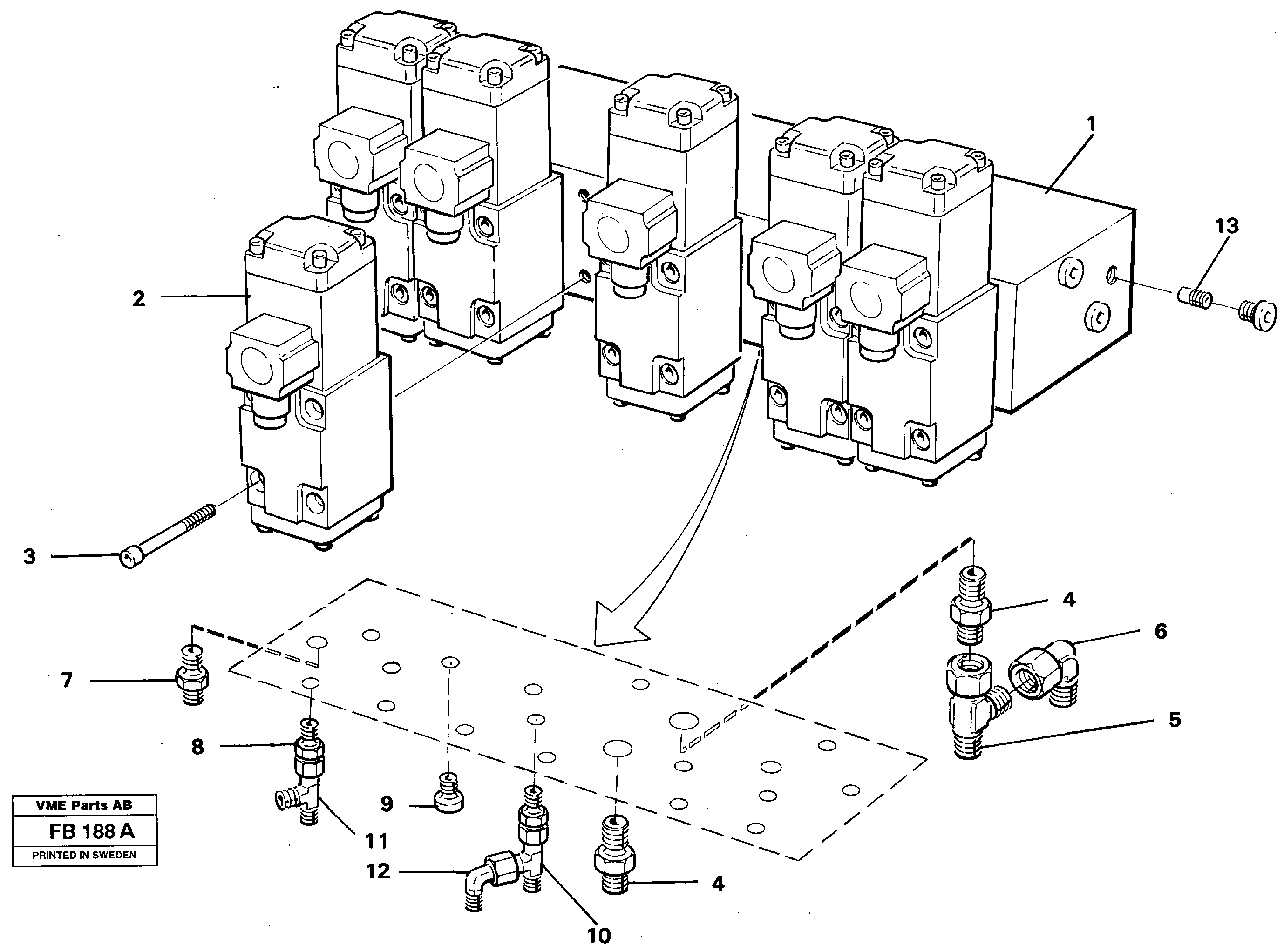 Схема запчастей Volvo EW230B - 26130 Stabilisor valve block EW230B ?KERMAN ?KERMAN EW230B