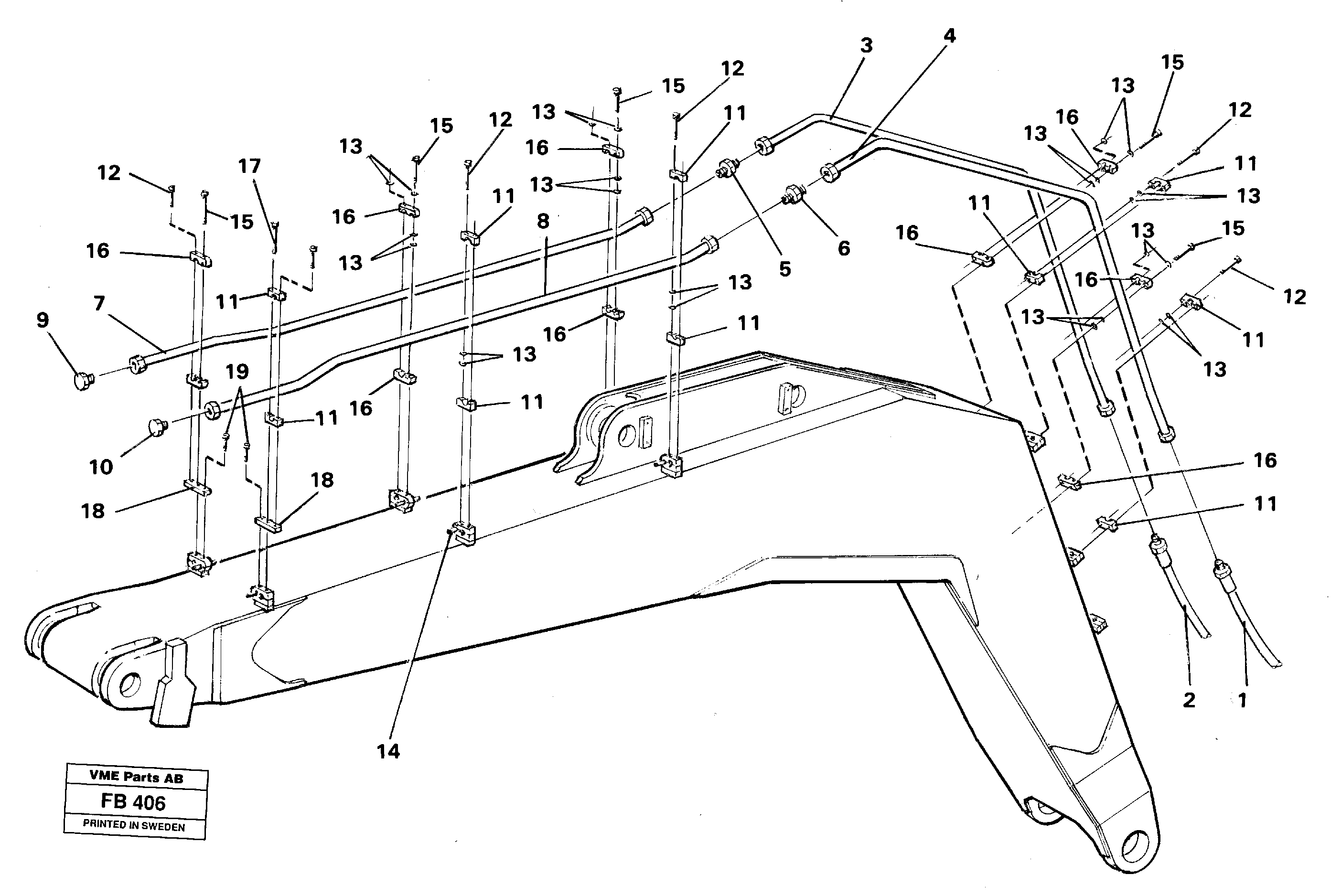 Схема запчастей Volvo EW230B - 28592 Hammer hydraulics on monoboom, 5.20 m and 5.70 m EW230B ?KERMAN ?KERMAN EW230B