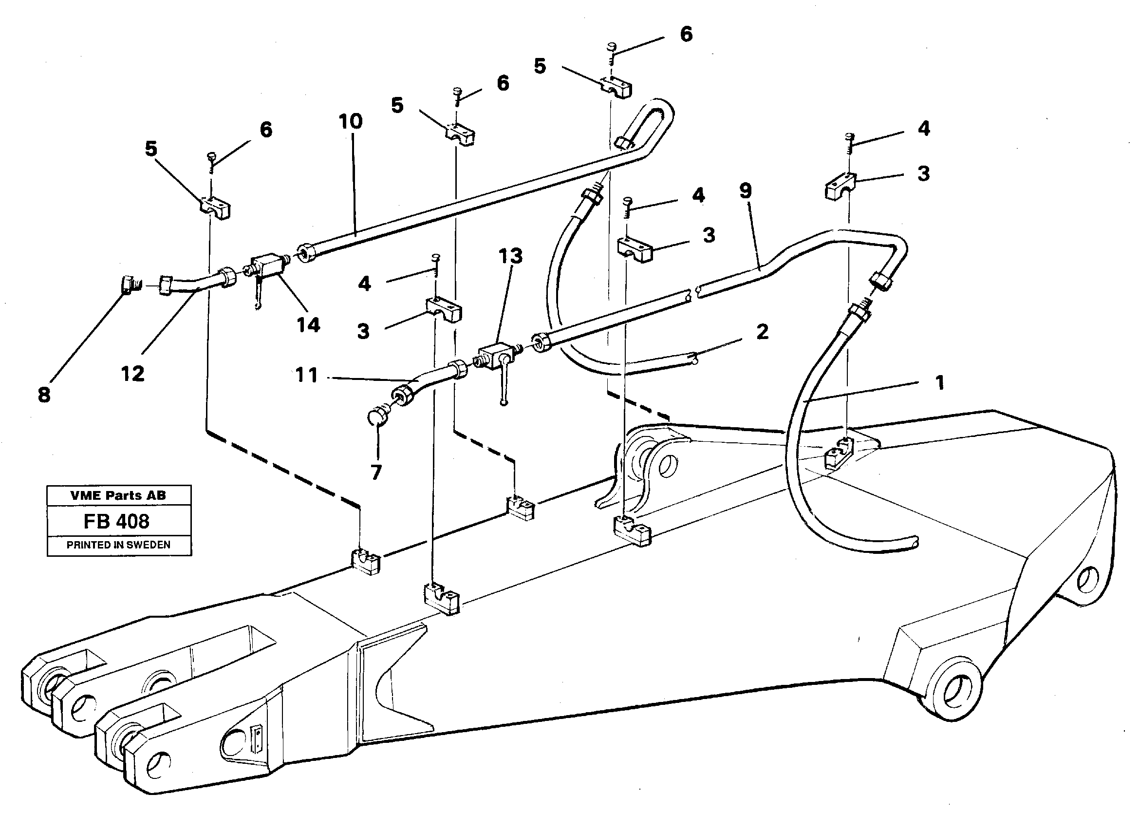 Схема запчастей Volvo EW230B - 35094 Hammer hydraulics for dipper arm incl. shut-offcocks EW230B ?KERMAN ?KERMAN EW230B