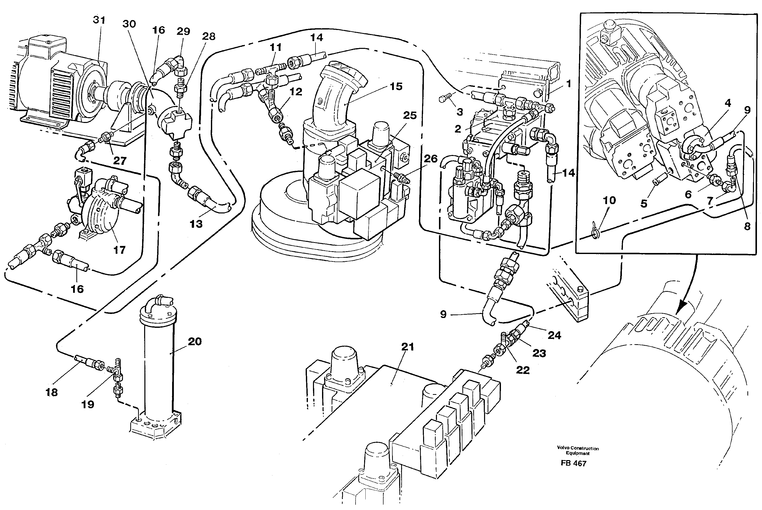 Схема запчастей Volvo EW230B - 92175 Magnet equipment Almhult Hydraulic installation, 9 Kw alternator EW230B ?KERMAN ?KERMAN EW230B