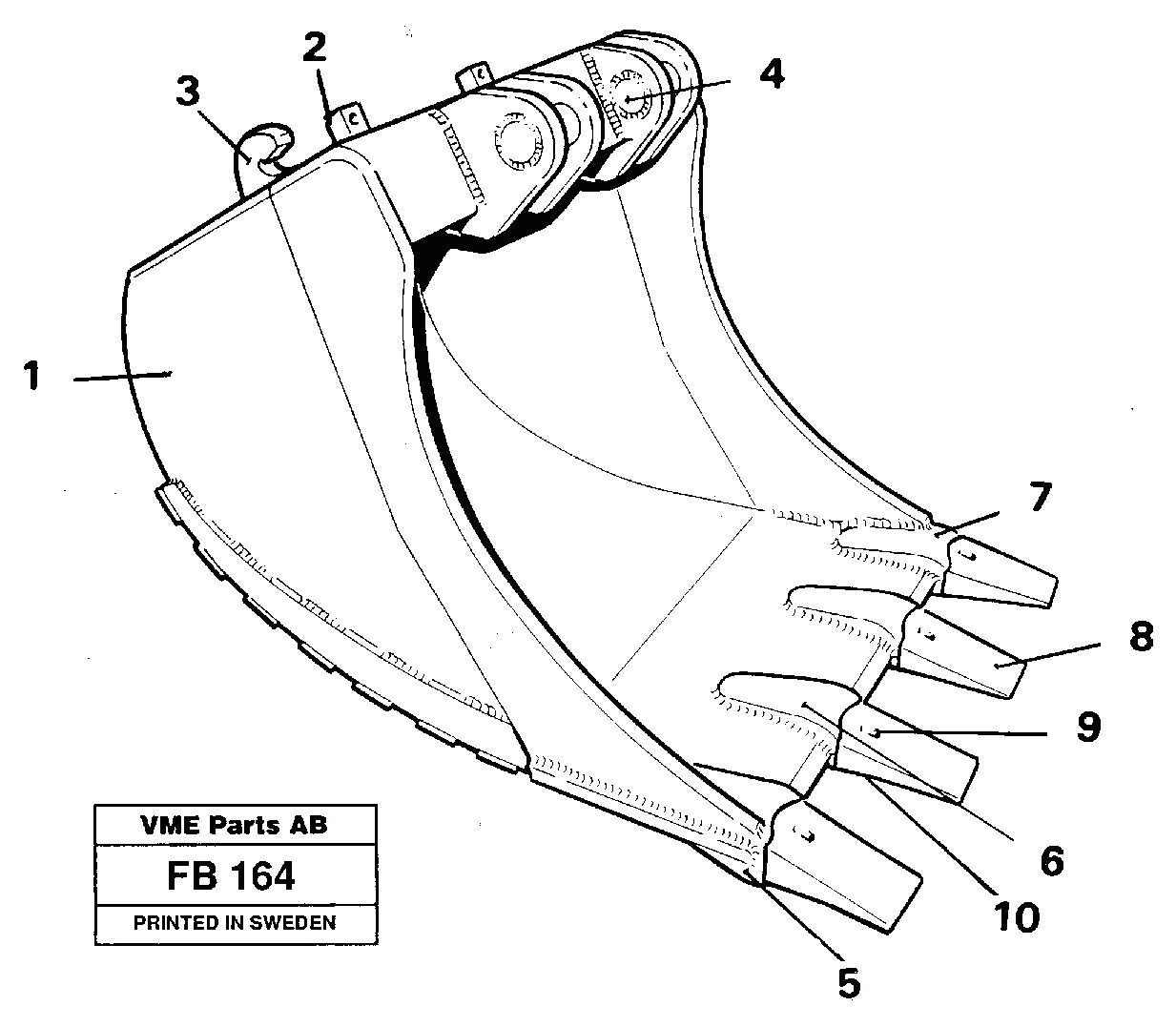 Схема запчастей Volvo EW230B - 28611 Buckets for Quickfit withplate cutting edges EW230B ?KERMAN ?KERMAN EW230B