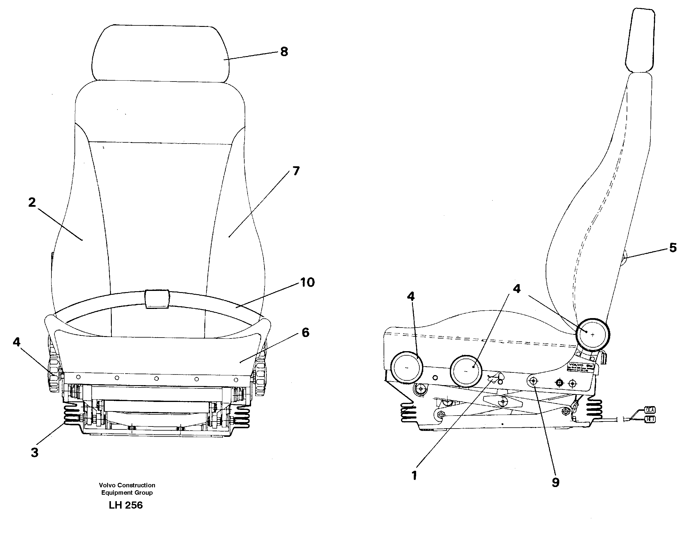 Схема запчастей Volvo EW230B - 14566 Operators seat Be-ge EW230B SER NO 1736-