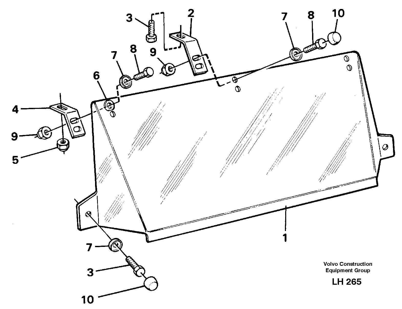 Схема запчастей Volvo EW230B - 37048 Sun visor Outer EW230B SER NO 1736-
