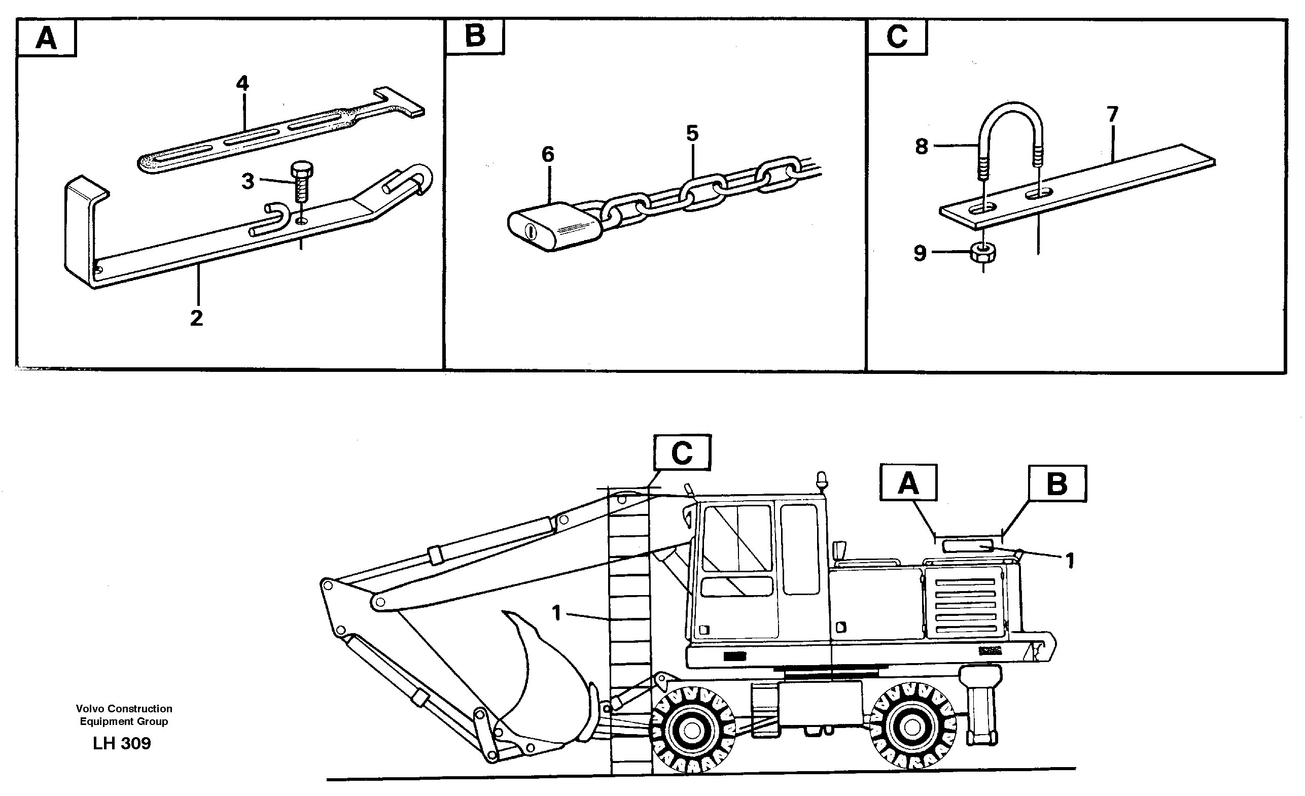 Схема запчастей Volvo EW230B - 37049 Ladder EW230B SER NO 1736-
