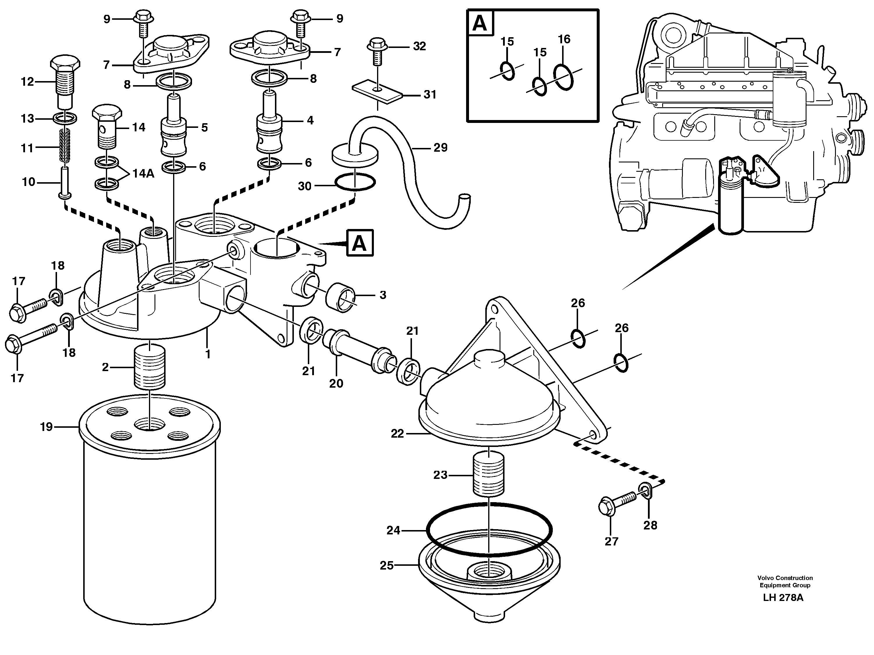 Схема запчастей Volvo EW230B - 53674 Фильтр масляный EW230B SER NO 1736-