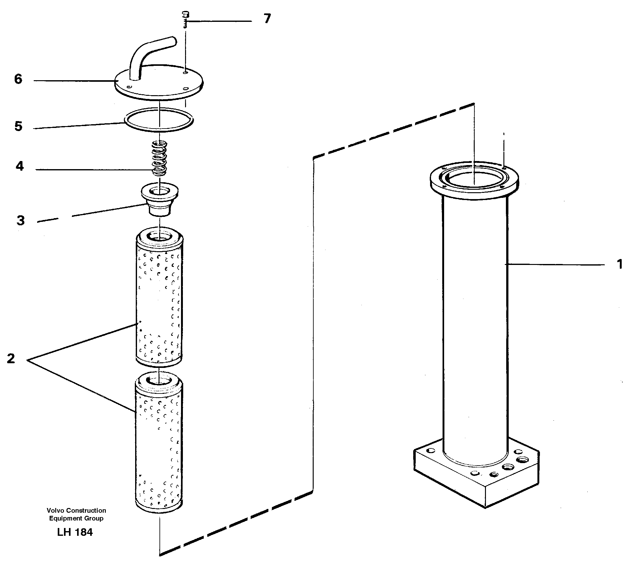 Схема запчастей Volvo EW230B - 30324 Leak oil filter EW230B SER NO 1736-