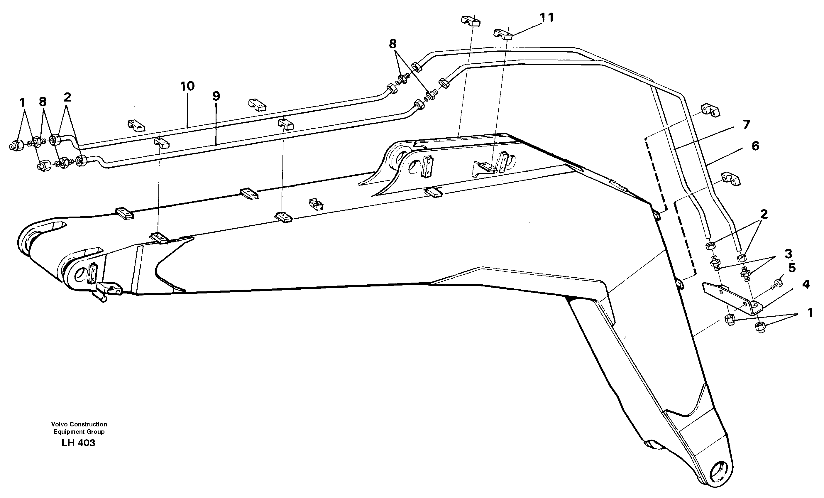 Схема запчастей Volvo EW230B - 45094 Slope bucket and grab equipment on 5.20 m boom EW230B SER NO 1736-