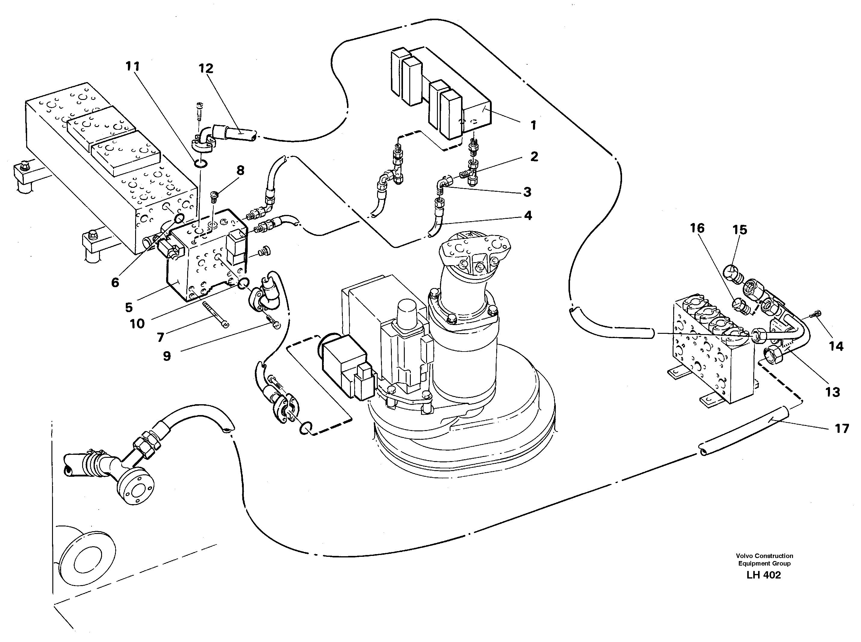 Схема запчастей Volvo EW230B - 52878 Hammer hydraulics on base machine, 2 pumps EW230B SER NO 1736-
